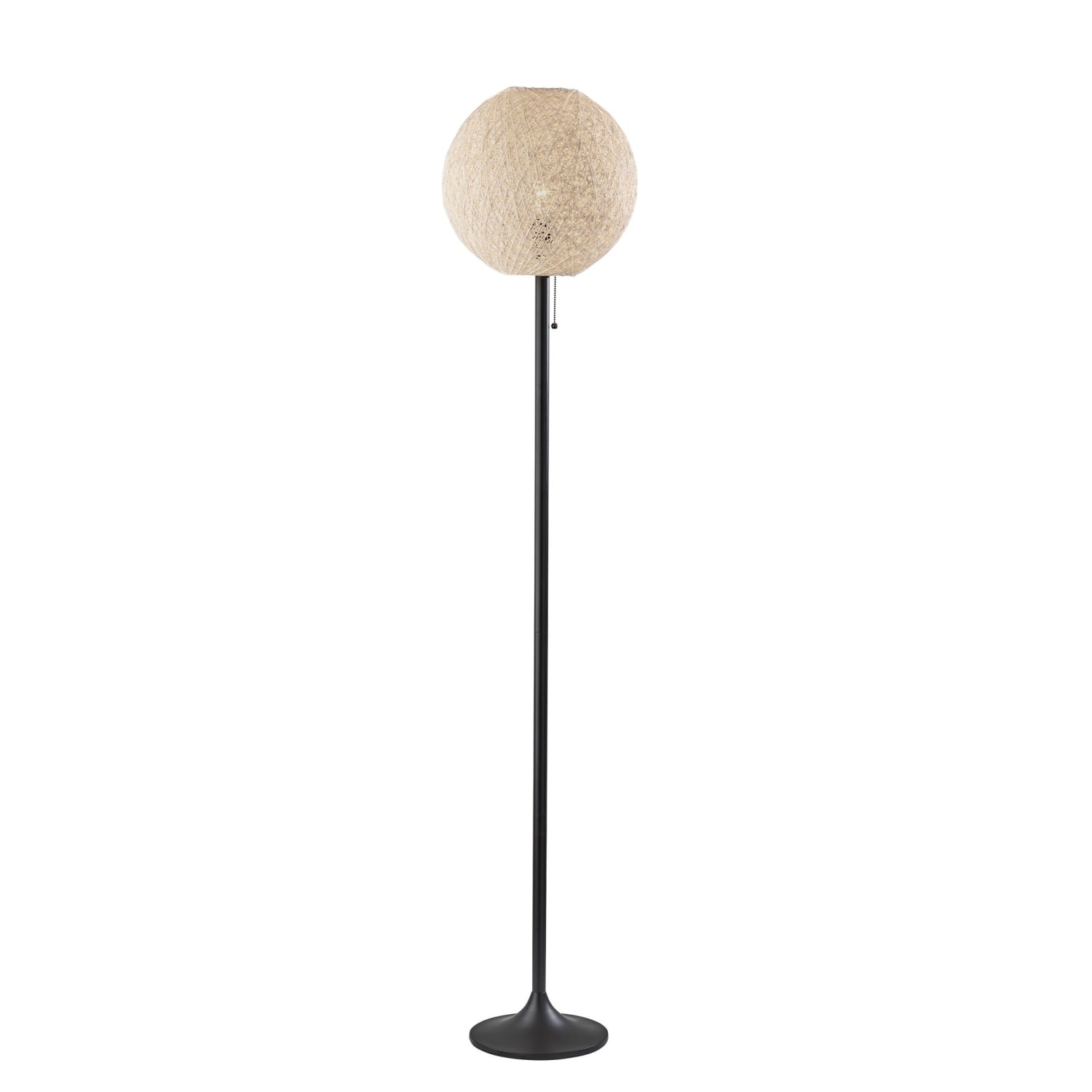 Adesso Havana Floor Lamp, 68inH, Off-Paper White Shade/Dark Bronze Base