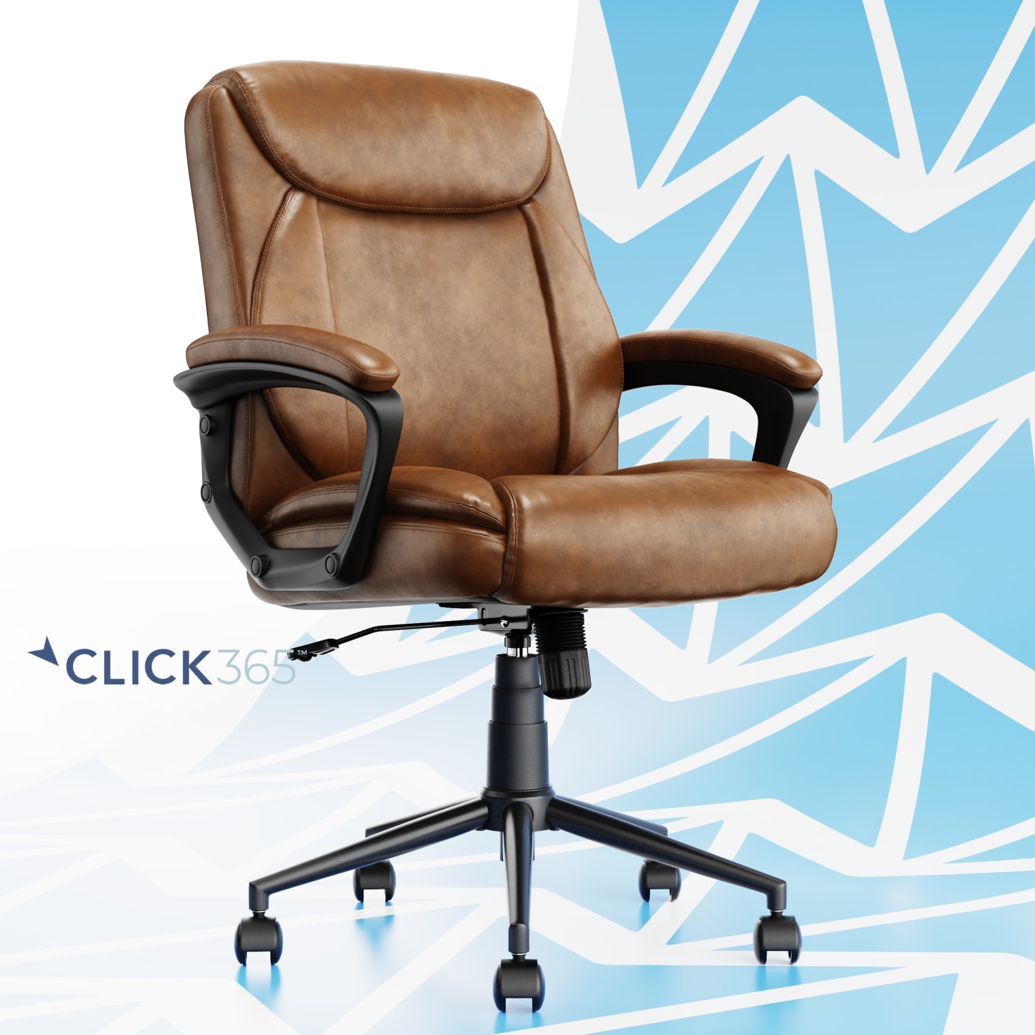 Click365 Transform 10 Ergonomic Bonded Leather MidBack Manager Office Chair Cognac PopularChairscom Click365 Transform 10 Ergonomic Bonded Leather Mid Back Manager Office Chair Cognac PopularChairscom
