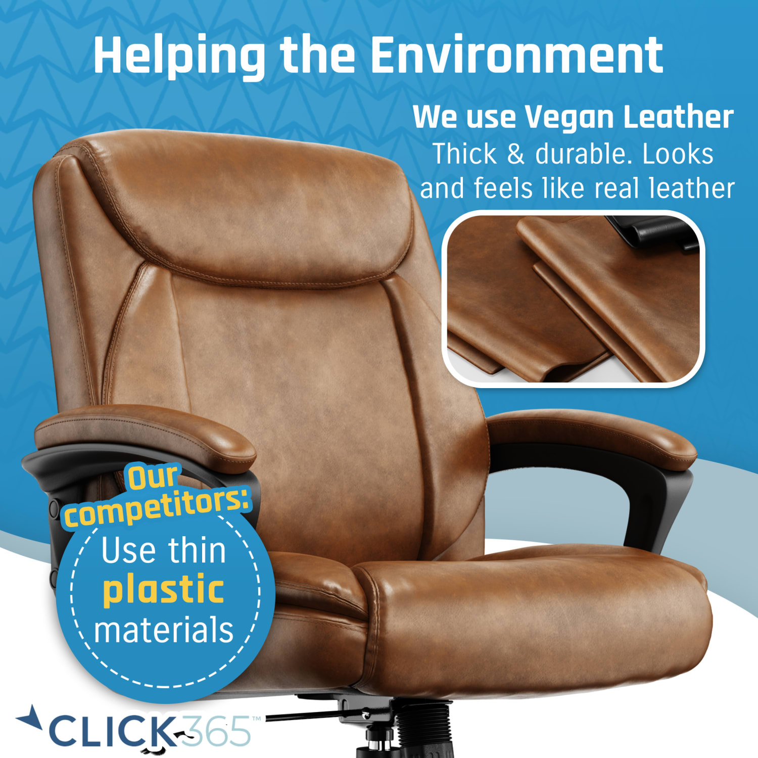 Click365 Transform 10 Ergonomic Bonded Leather MidBack Manager Office Chair Cognac PopularChairscom Click365 Transform 10 Ergonomic Bonded Leather Mid Back Manager Office Chair Cognac PopularChairscom