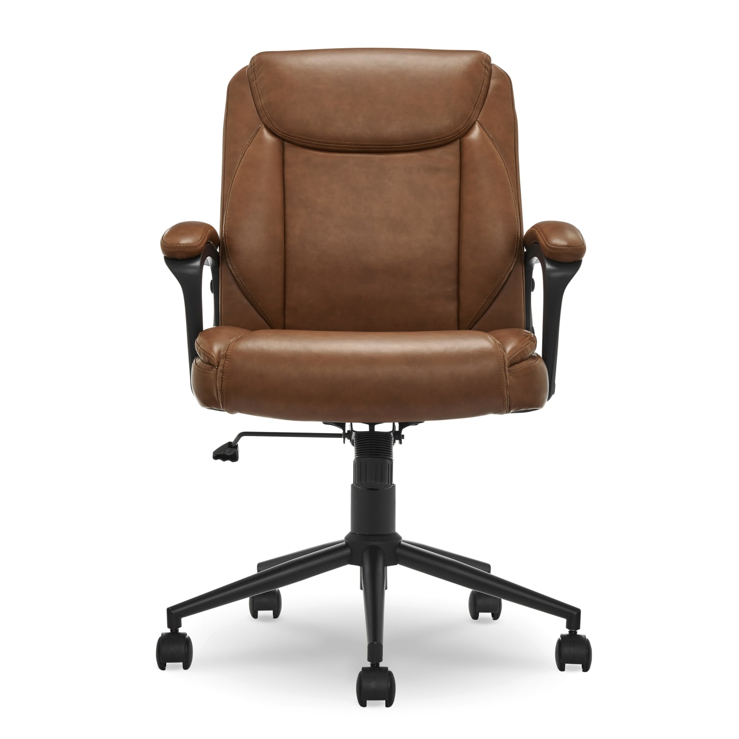 Click365 Transform 10 Ergonomic Bonded Leather MidBack Manager Office Chair Cognac PopularChairscom Click365 Transform 10 Ergonomic Bonded Leather Mid Back Manager Office Chair Cognac PopularChairscom