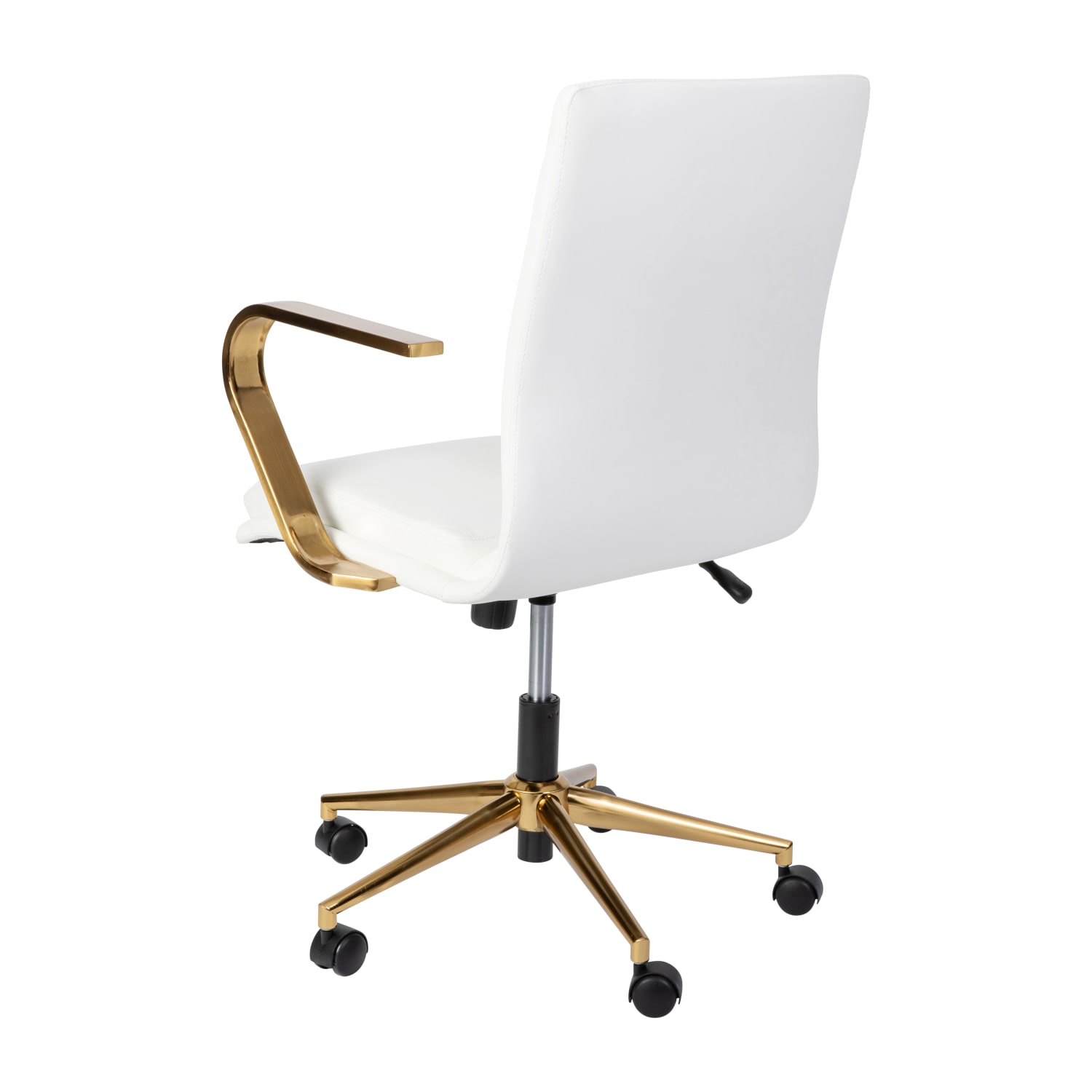 Flash Furniture James Faux Leather Mid Back Designer Executive Upholstered Office Chair WhiteGold PopularChairscom