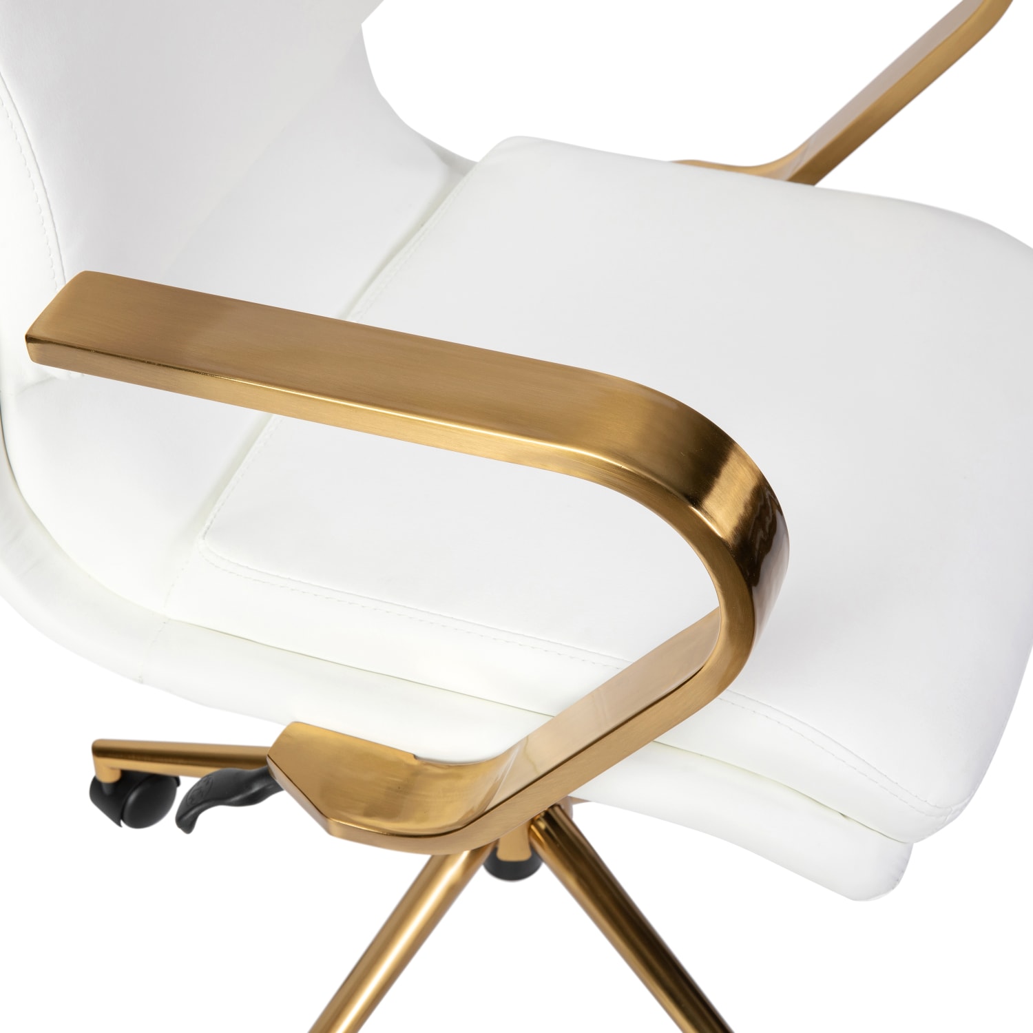 Flash Furniture James Faux Leather Mid Back Designer Executive Upholstered Office Chair WhiteGold PopularChairscom