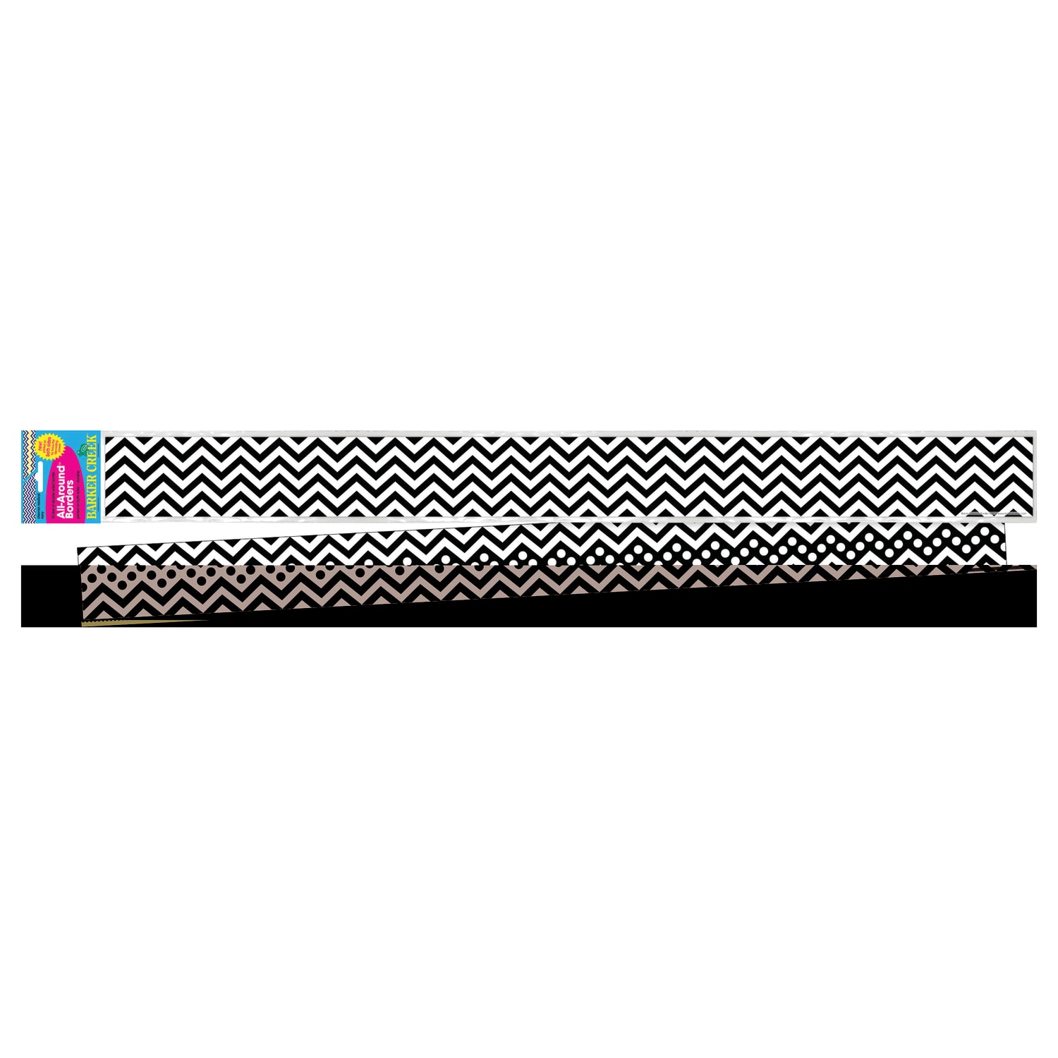 Barker Creek Double-Sided Border Strips, 3in x 35in, Chevron Black, Set Of 24 - Image 5