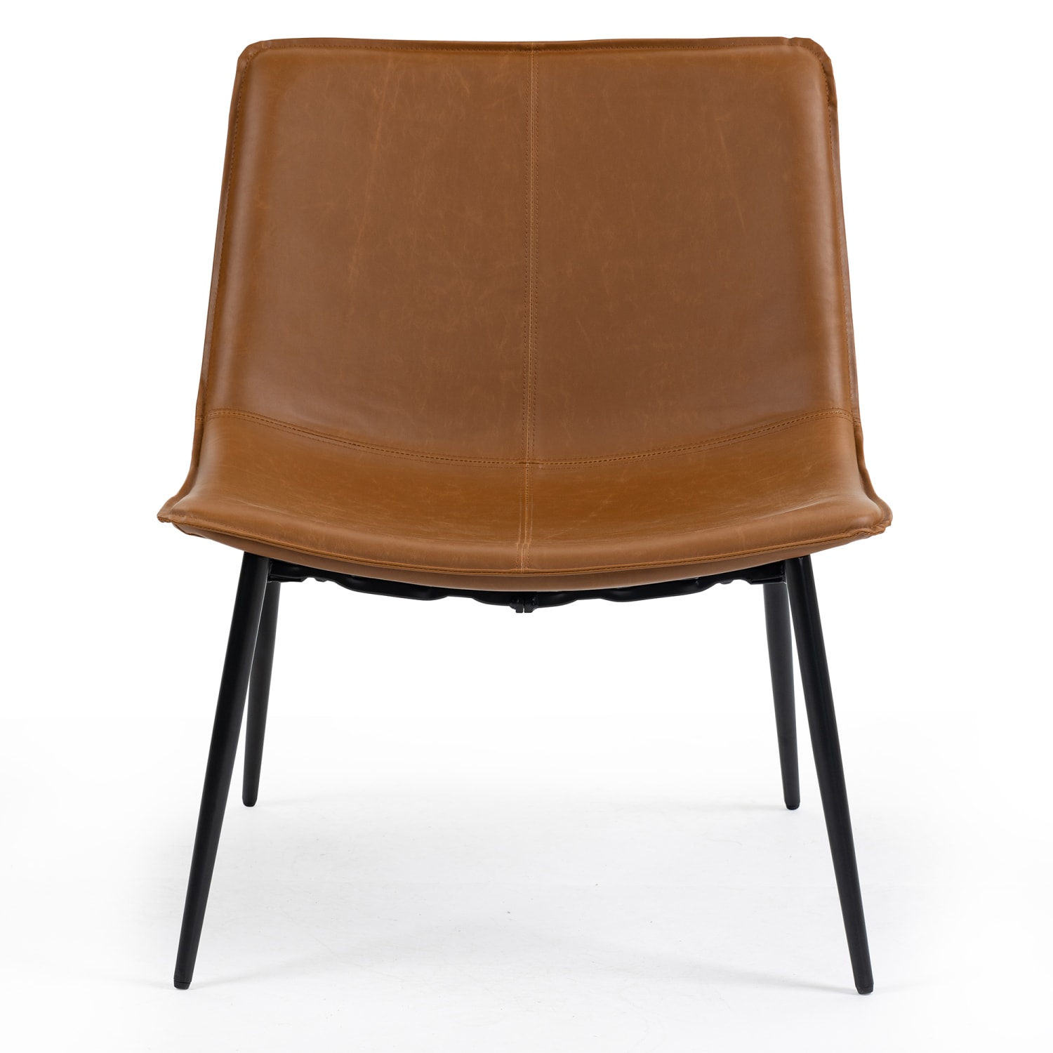 Glamour Home Barkley Faux Leather and Iron Accent Chair, Light Brown/Black - Image 6