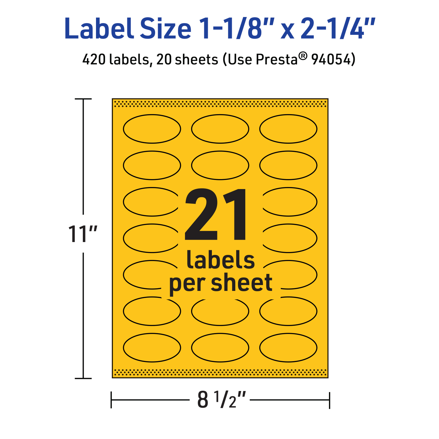 Avery Print-To-The-Edge Labels With Sure Feed Technology And Easy Peel, 94054-BYP20, Oval, 1-1/8in x 2-1/4in, Matte Bright Yellow, Pack of 420 - Image 6