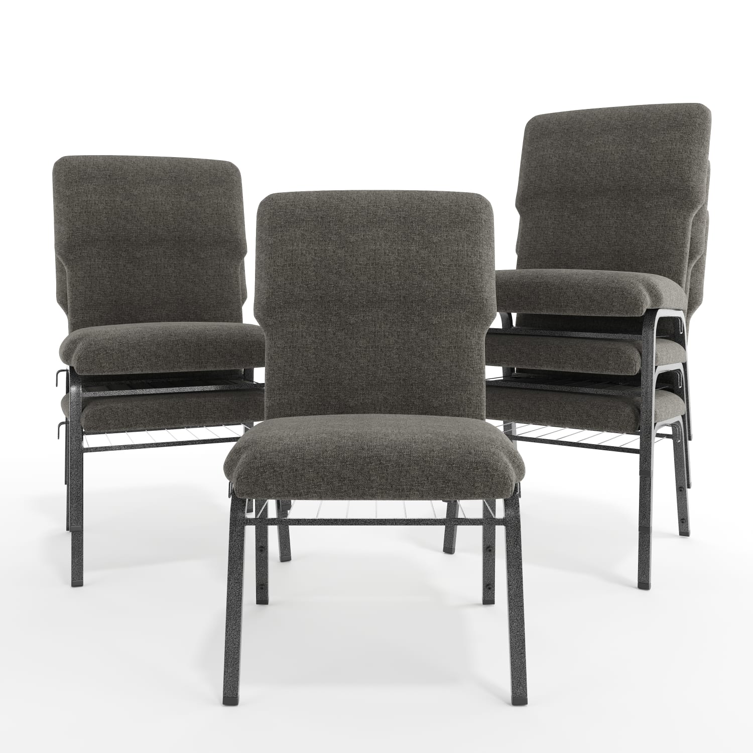 Flash Furniture Advantage Discount Church Chair, Charcoal Gray/Silver Vein - Image 12
