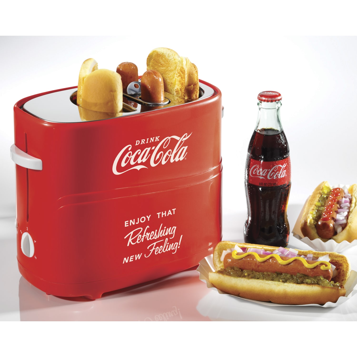 Nostalgia Electrics Coca-Cola Pop-Up Hot Dog Toaster, Red - Image 3