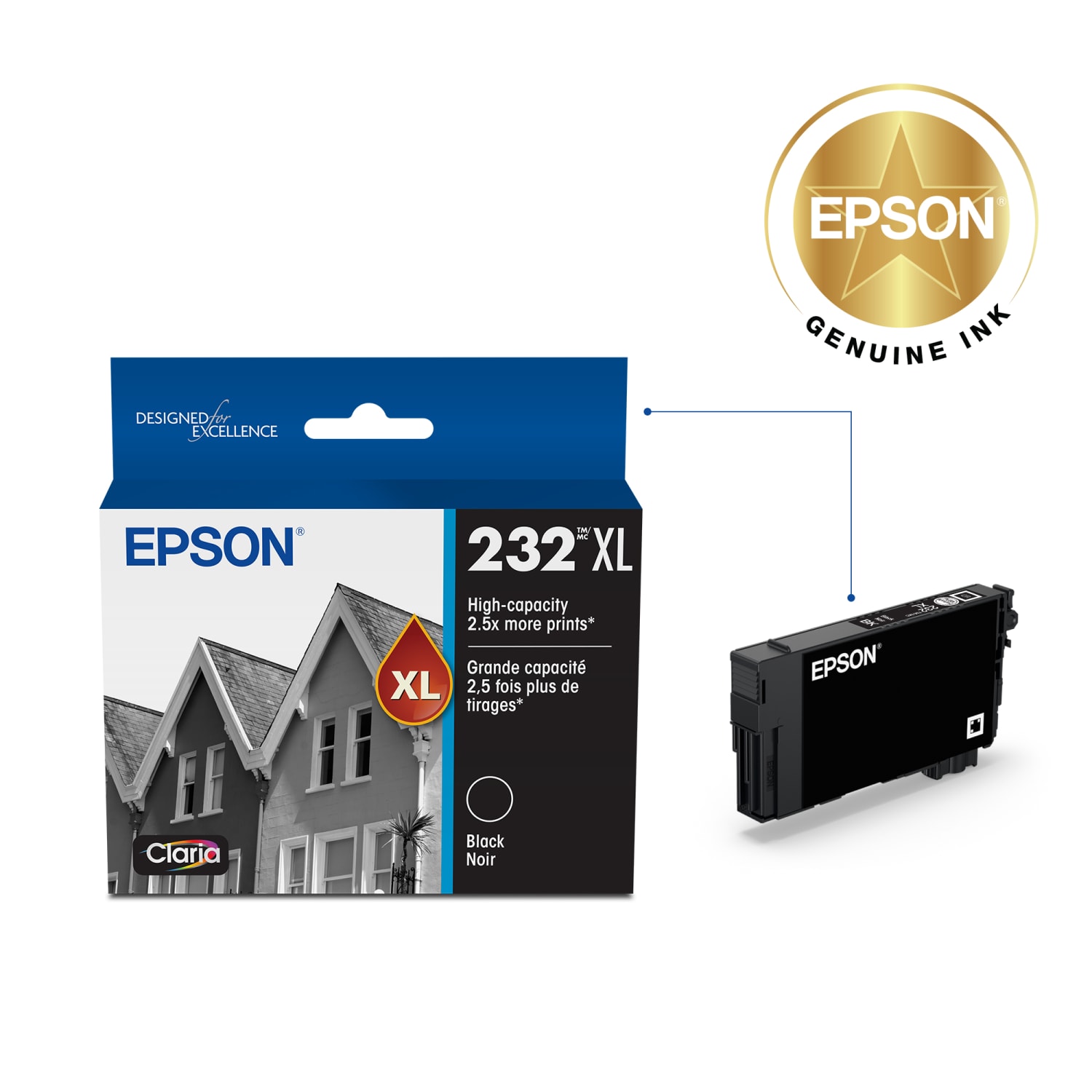 Epson Claria T232XL Black High-Yield Ink Cartridge, T232XL120-S - Image 3