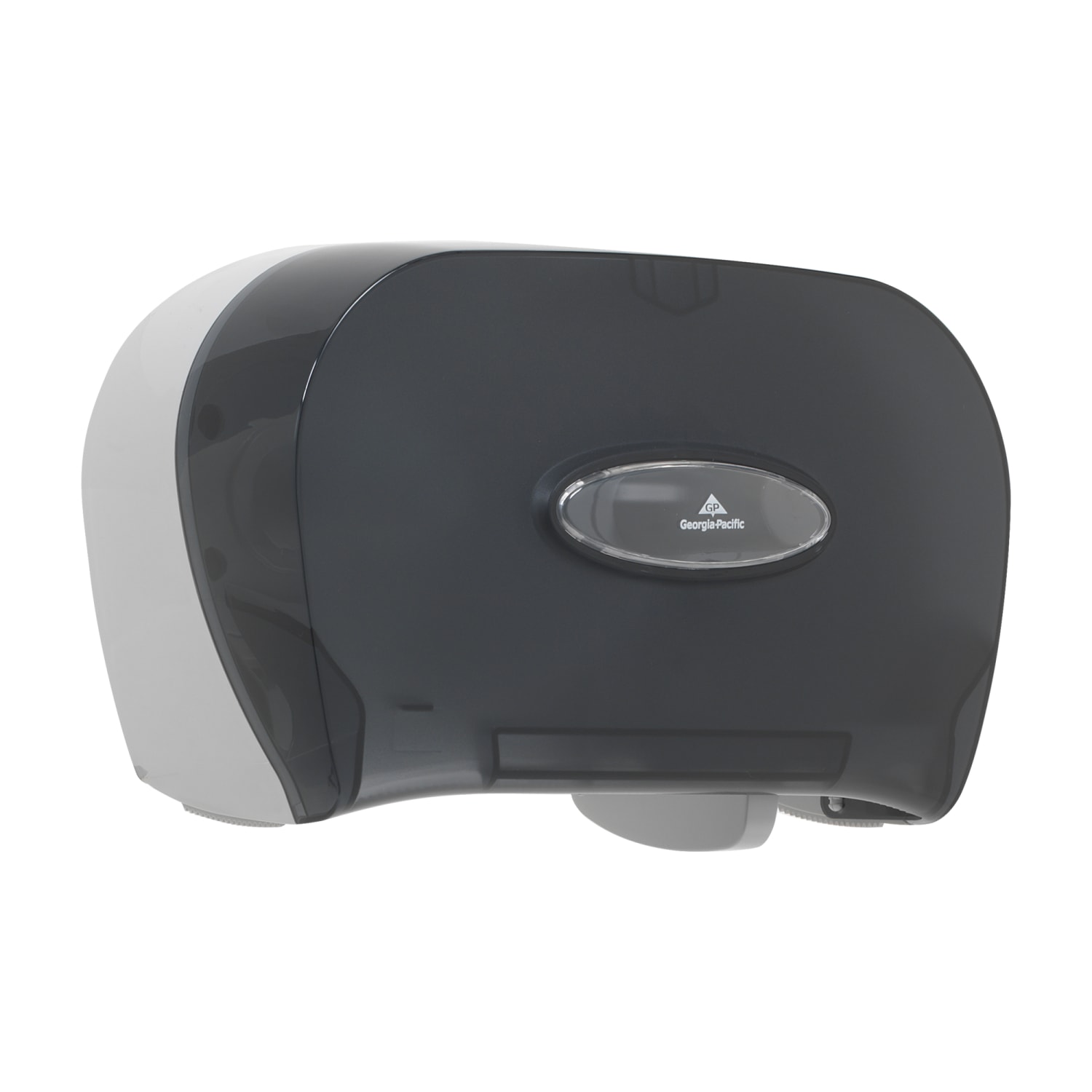 Georgia-Pacific Side-by-Side Standard Roll Toilet Paper Dispenser, 59206, 13.58in x 5.73in x 8.59in, Smoke Gray, 1 Dispenser - Image 5