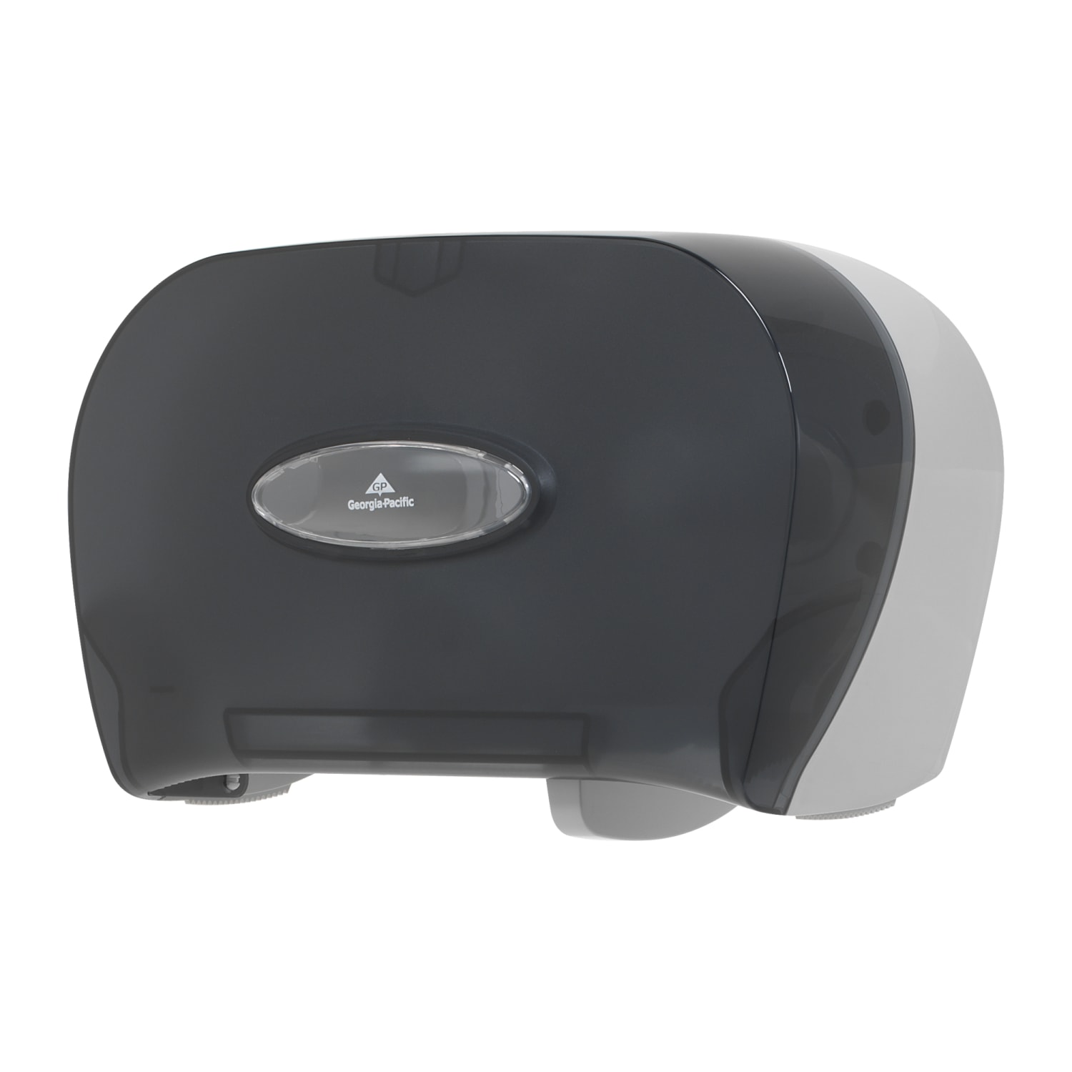 Georgia-Pacific Side-by-Side Standard Roll Toilet Paper Dispenser, 59206, 13.58in x 5.73in x 8.59in, Smoke Gray, 1 Dispenser - Image 6