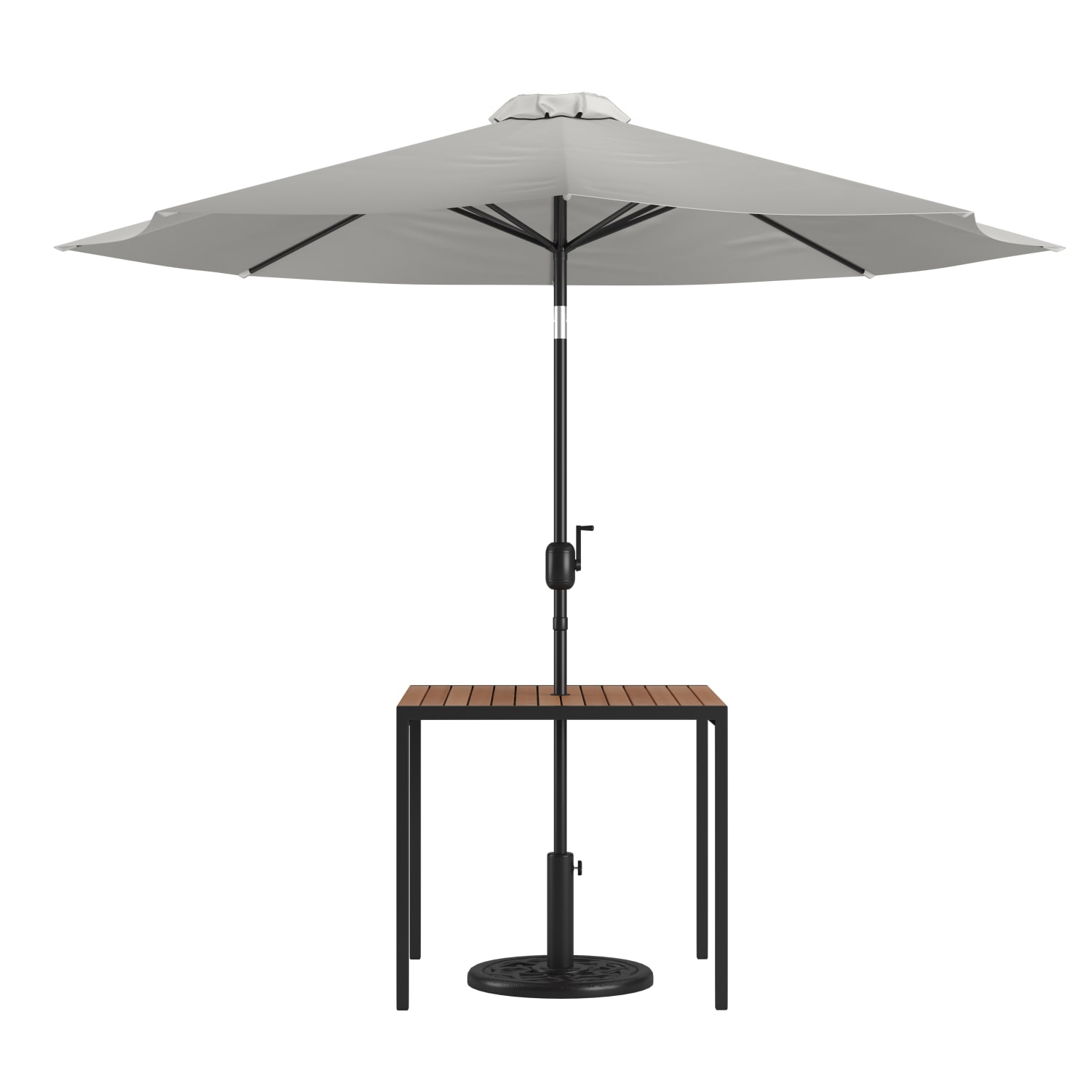 Flash Furniture Lark 3-Piece Outdoor Patio Table Set, 29-1/2inH x 35-1/4inW x 35-1/4inD, Gray - Image 3