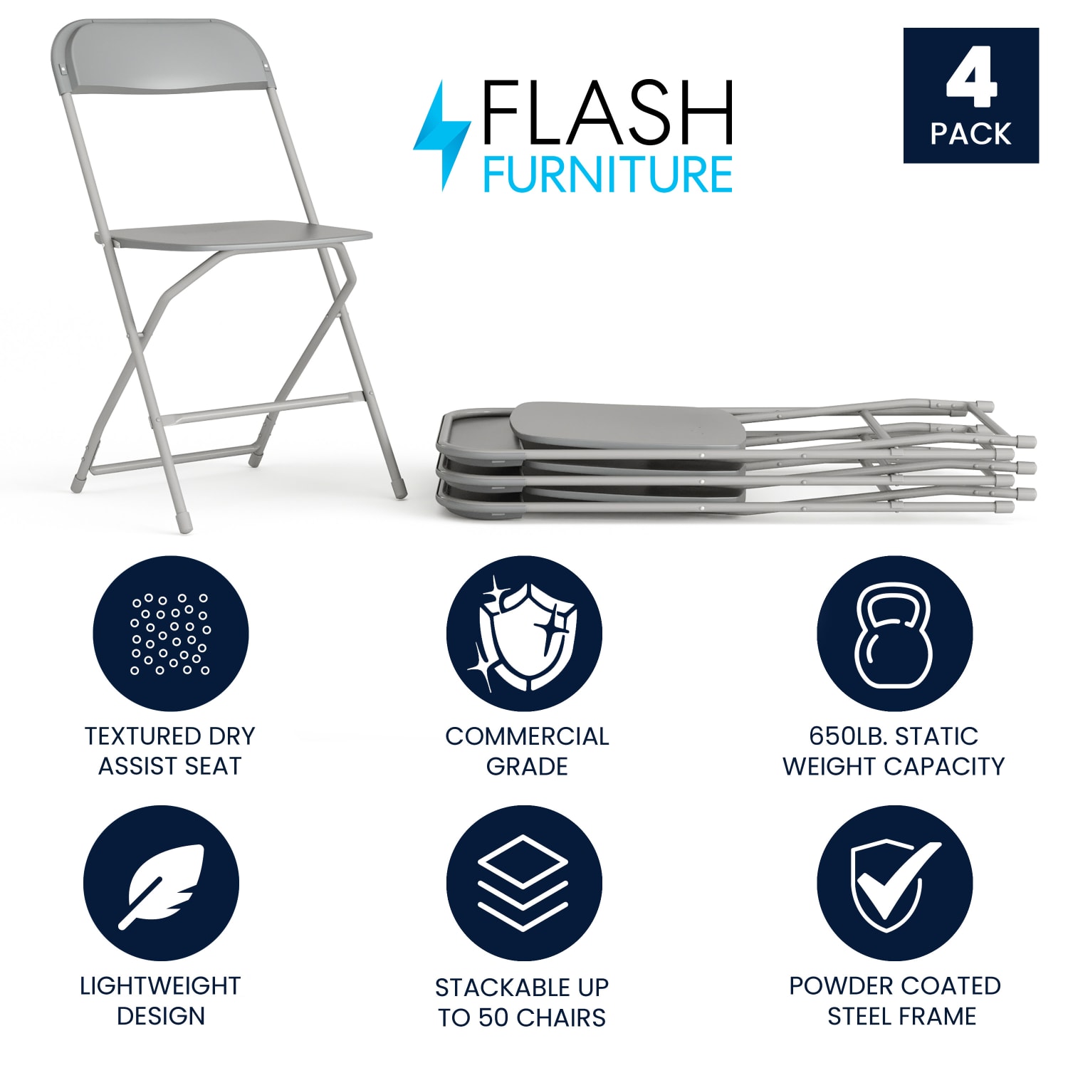 Flash Furniture Hercules Series Folding Chairs Gray Pack Of 4 Chairs PopularChairscom Flash Furniture Hercules Series Folding Chairs Gray Pack Of 4 Chairs PopularChairscom