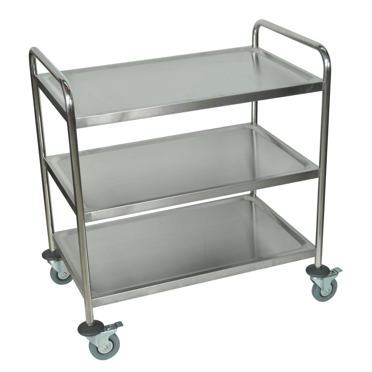 Luxor ST-3 Stainless-Steel 3-Shelf Kitchen Cart, 37inH x 33 1/2inW x 21inD, Silver