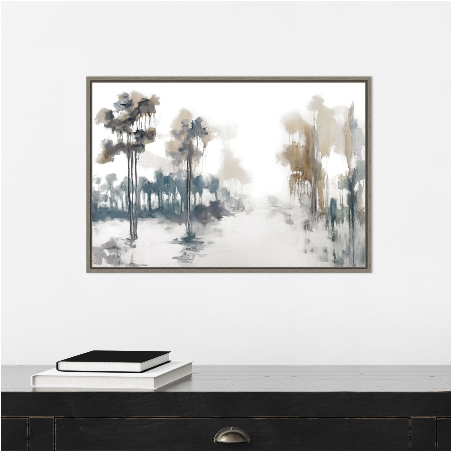 Amanti Art Back Roads Forest And Fields by Jacqueline Ellens Framed Canvas Wall Art Print, 16inH x 23inW, Graywash - Image 5