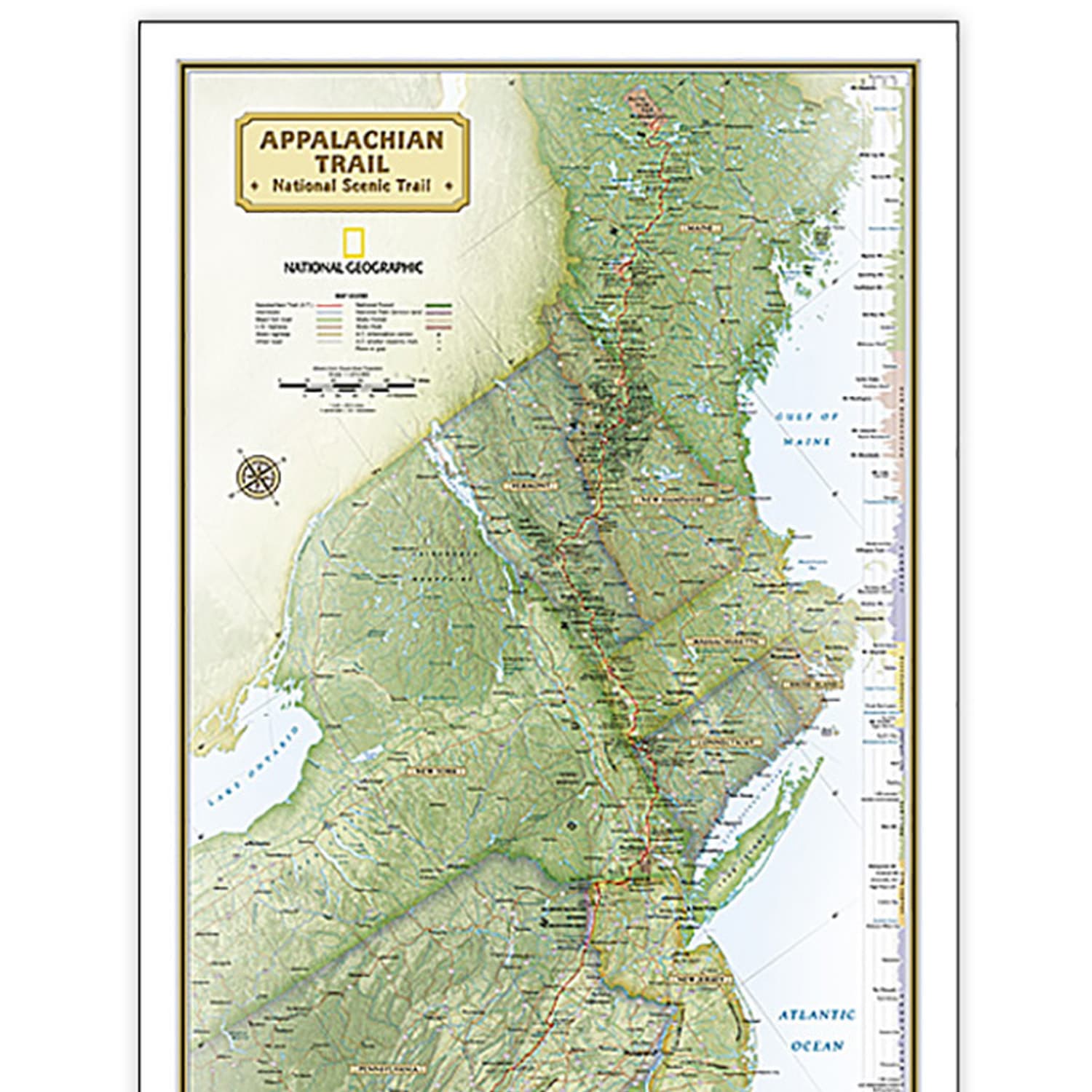 National Geographic Appalachian Trail Map, Laminated, 18in x 48in - Image 3
