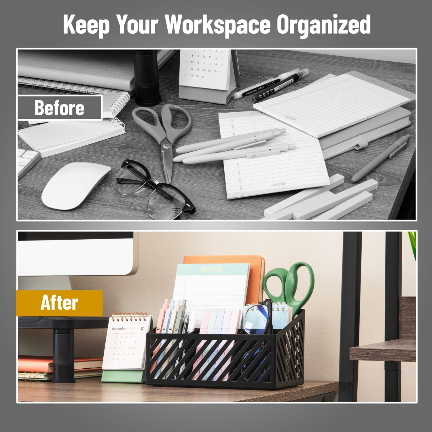 Mind Reader 5-Compartment Desktop Organizer And Mail Sorter, 4-3/4inH x 5-5/16inW x 8-1/2inD, Black, Total Qty 1 - Image 6