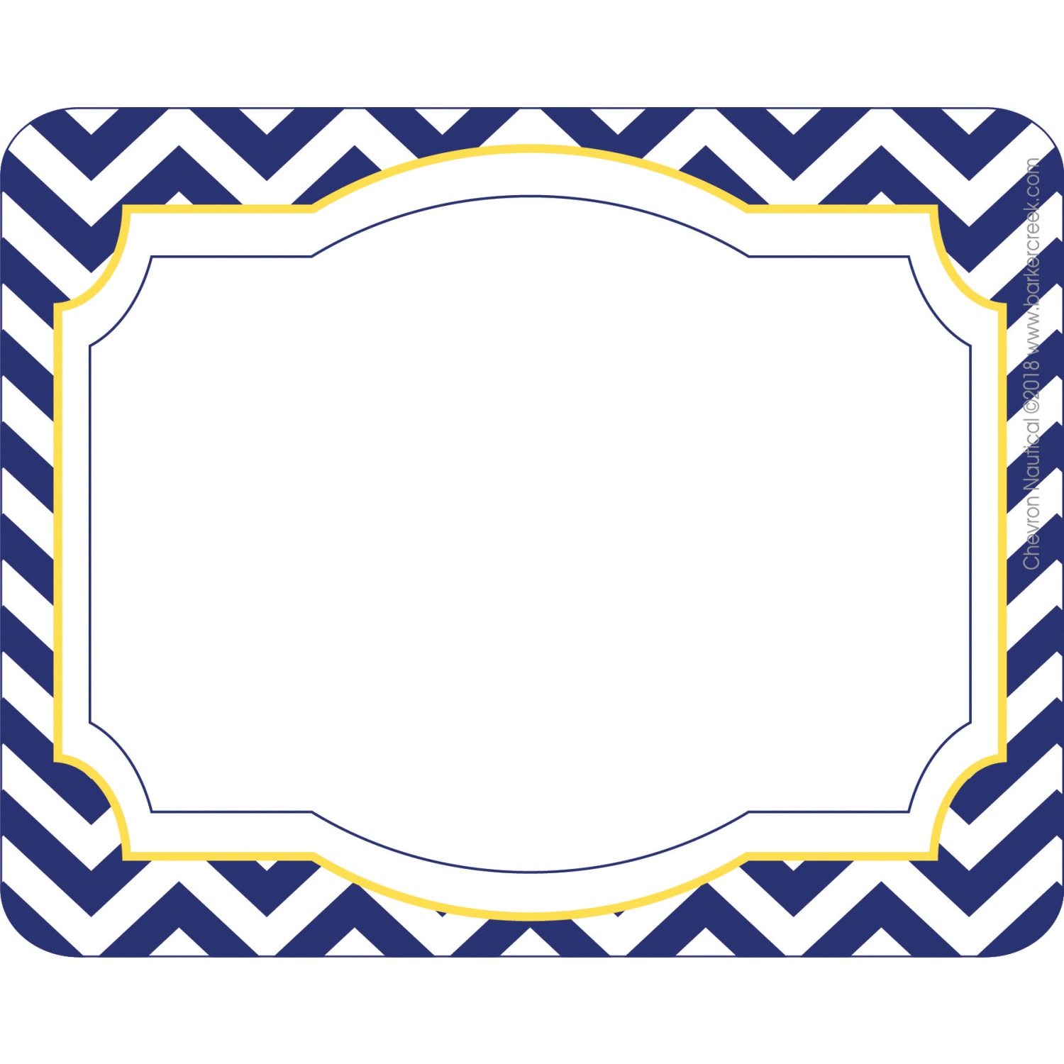 Barker Creek Self-Adhesive Name Badge Labels, 3 1/2in x 2 3/4in, Chevron Nautical, Pack Of 45 - Image 4
