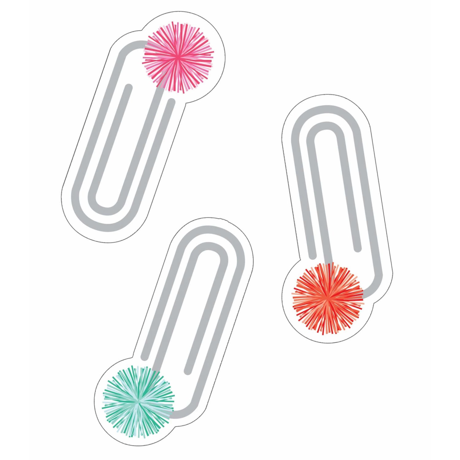 Carson Dellosa Education Mini Cut-Outs, Schoolgirl Style Black, White & Stylish Brights Paper Clips, 56 Pieces Per Pack, Set Of 6 Packs - Image 3