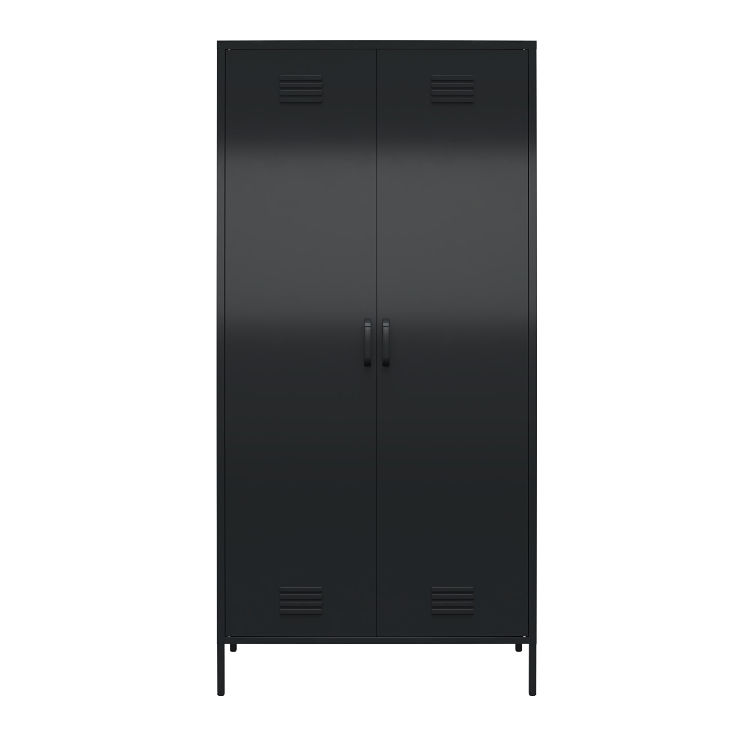Ameriwood Home Mission District Tall 2-Door Metal Locker Cabinet, 72-7/8inH x 35-7/16inW x 15-3/4inD, Black - Image 3