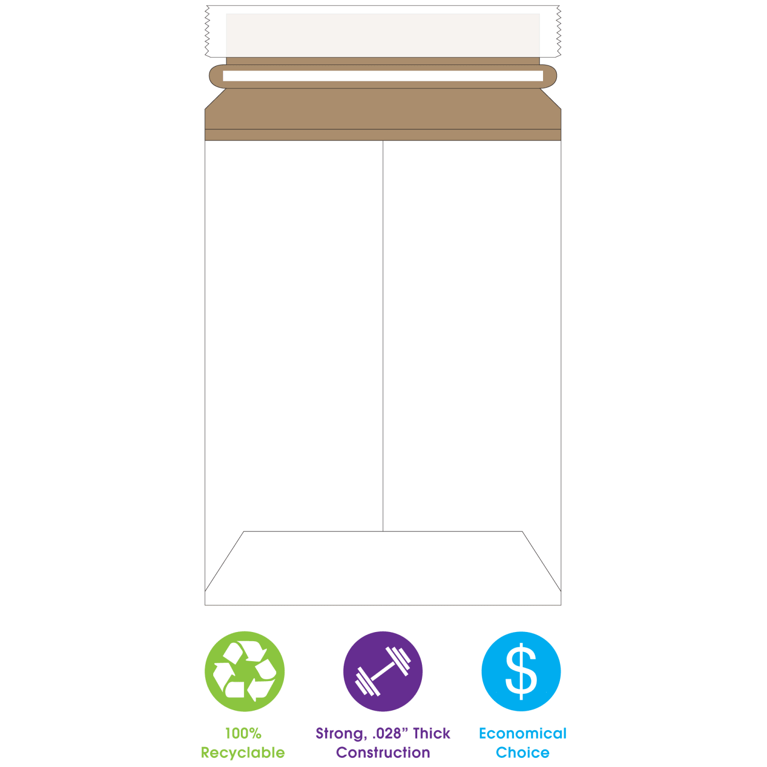 Partners Brand Self-Seal Stayflats Plus Express Pouch Mailers, 11in x 13 1/2in, White, Pack of 100 - Image 5