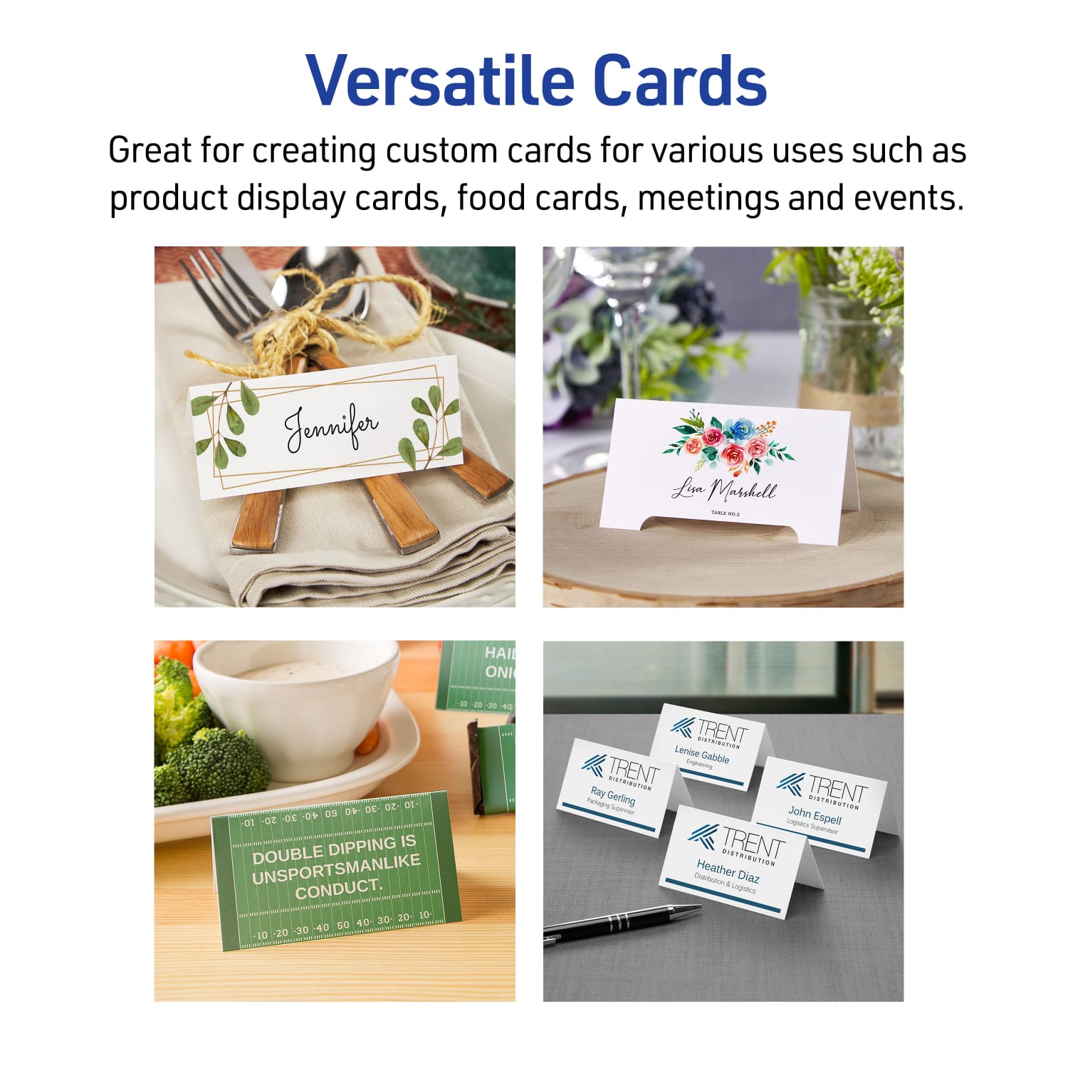 Avery Printable Small Tent Cards With Sure Feed Technology, 2in x 3.5in, White, 160 Blank Place Cards - Image 6