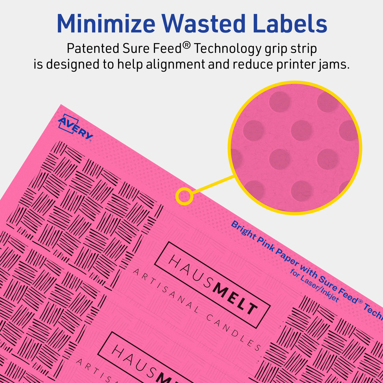 Avery Print-To-The-Edge Labels With Sure Feed Technology, 94232-BPP80, Rectangle, 1-3/4in x 7-3/4in, Matte Bright Pink, Pack of 400 - Image 5