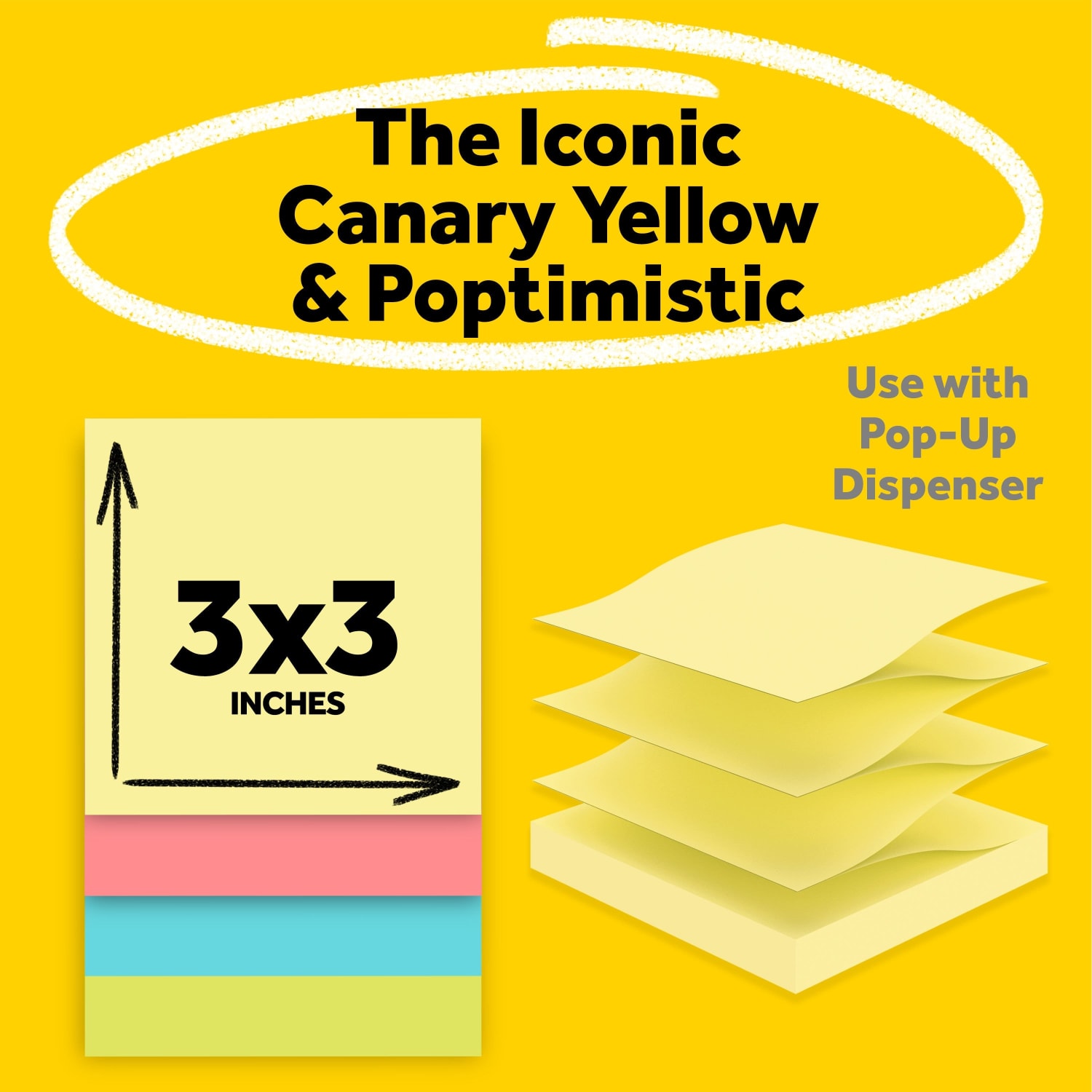 Post-it Pop Up Notes, 14 Pads, 3 in x 3 in, Clean Removal, School Supplies and Office Products, Sticky Notes  - R33014YWM - Image 3