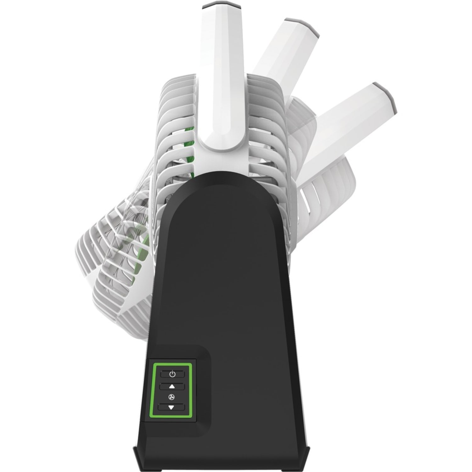 Lasko 8in 5-Speed Portable Battery Fan, 17-1/4inH x 12-13/16inW x 6-7/16inD, White - Image 6