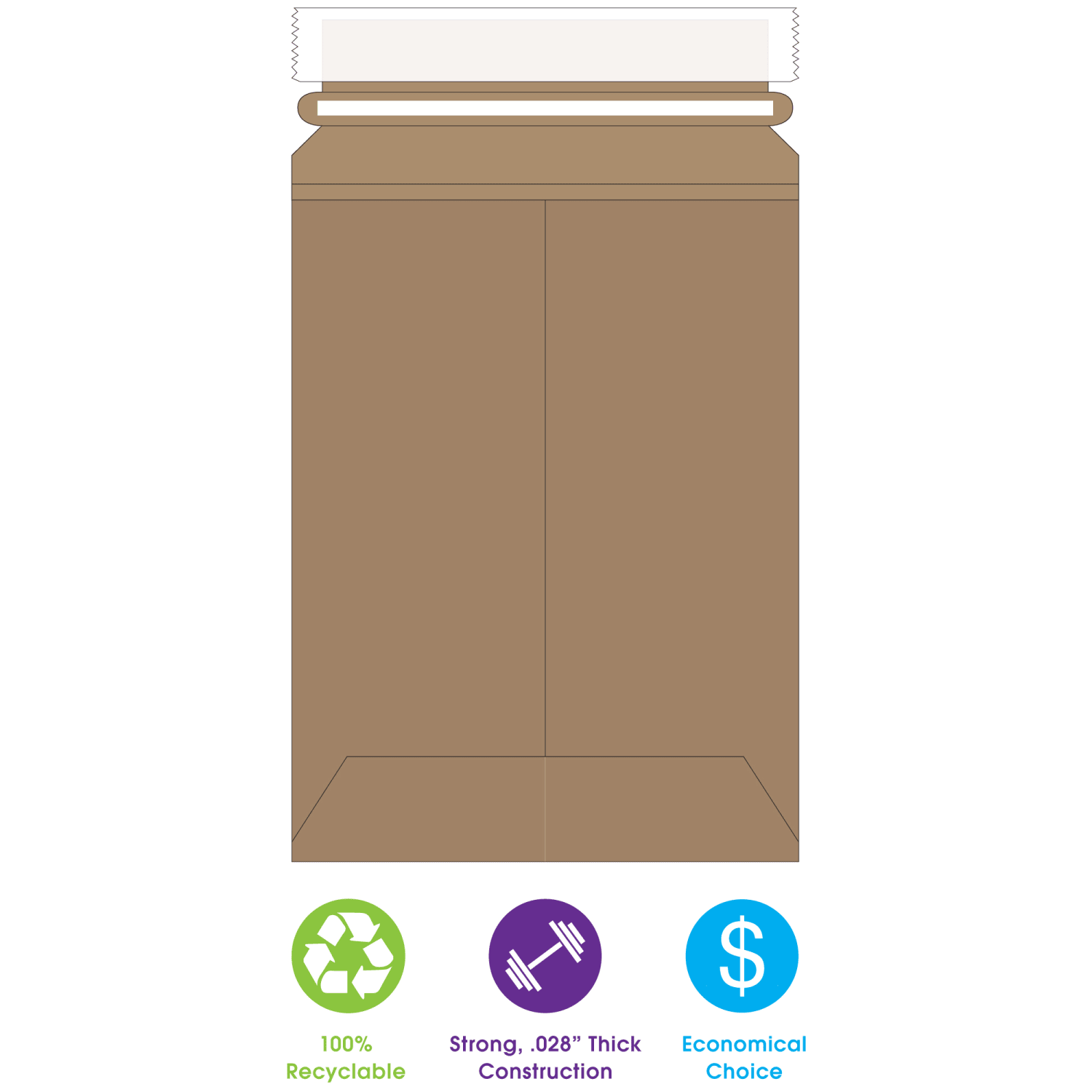Partners Brand Self-Seal Stayflats Plus Flat Mailers, 6in x 8in, Kraft Brown, Pack of 100 - Image 5
