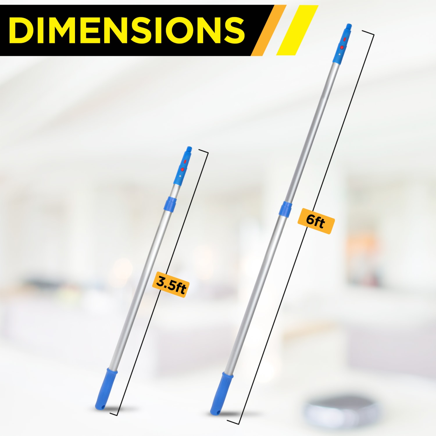 Gritt Commercial Telescopic Pole, 6ft, Blue/Silver - Image 4