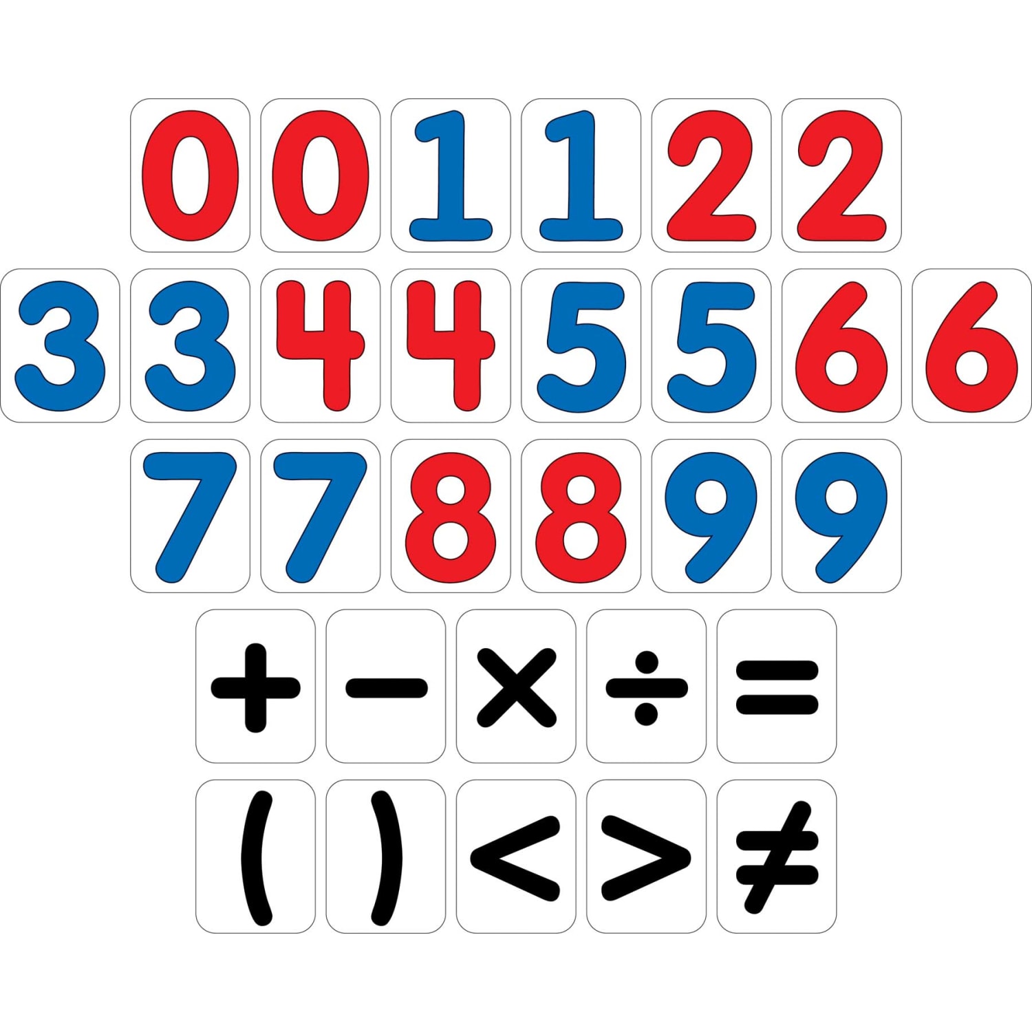 Barker Creek Magnets, Learning Magnets, Numbers And Math Signs, Red/Blue, Grades Pre-K-6, Pack Of 30 - Image 3