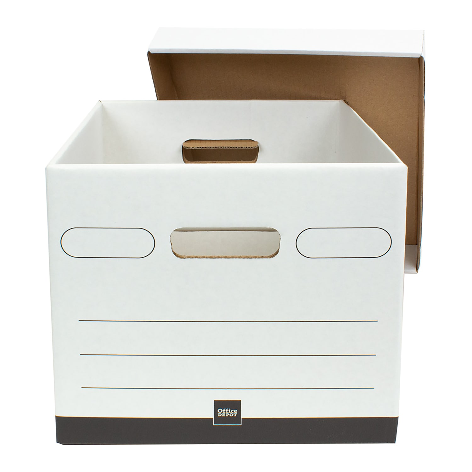Office Depot Brand Heavy-Duty Quick Set Up Storage Boxes, Letter/Legal Size, 15in x 12in x 10in, White/Black, Pack Of 5 - Image 3