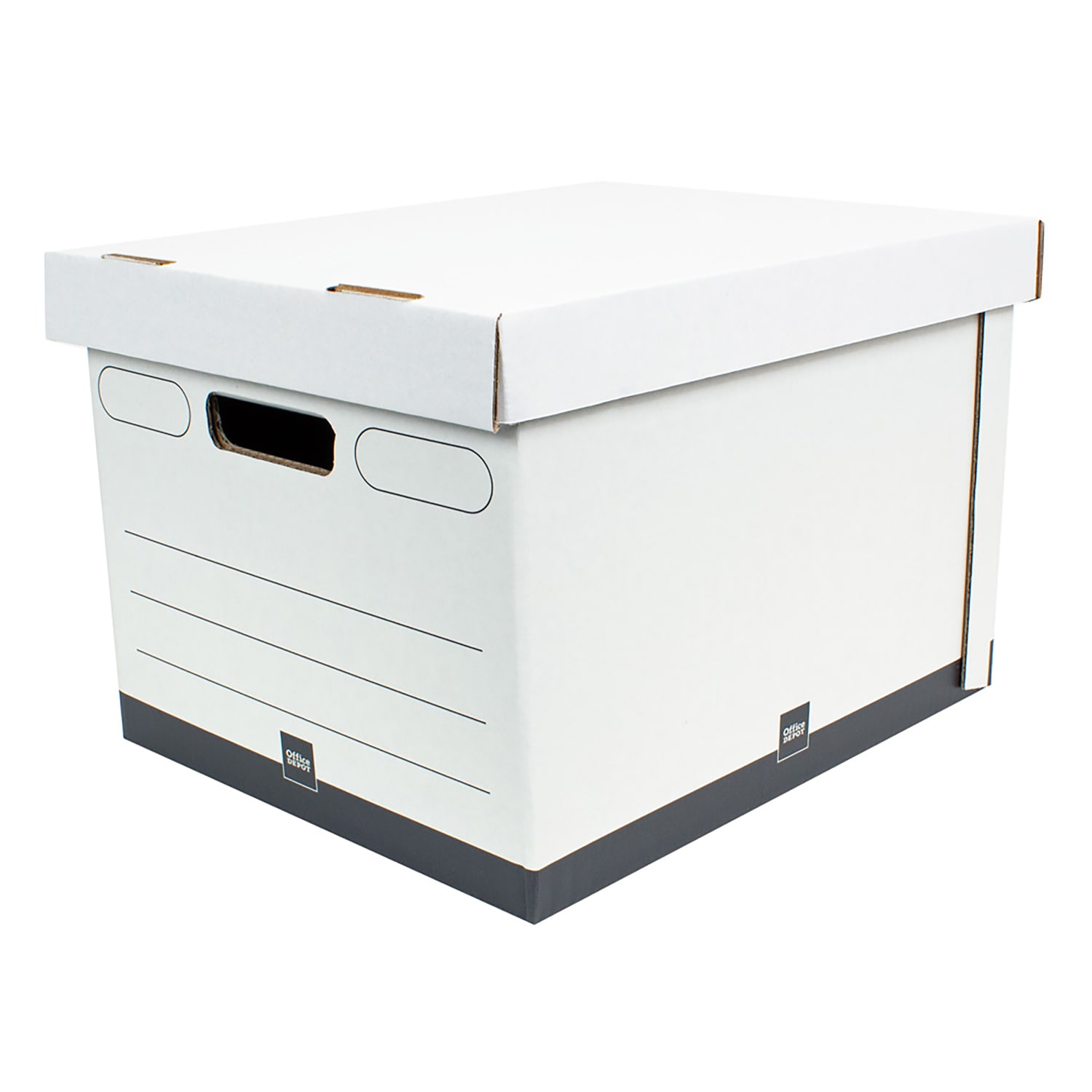 Office Depot Brand Heavy-Duty Quick Set Up Storage Boxes, Letter/Legal Size, 15in x 12in x 10in, White/Black, Pack Of 5 - Image 4