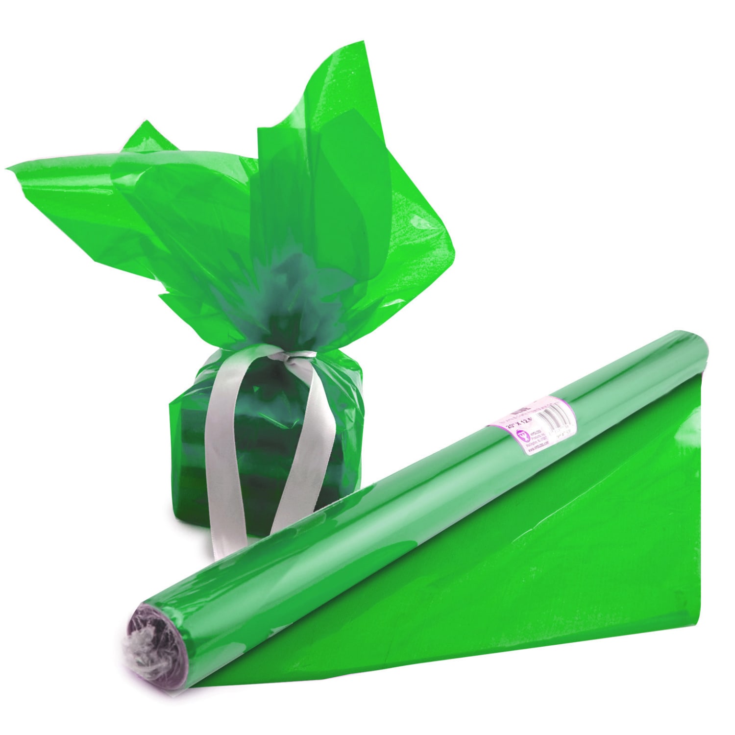 Hygloss Cello-Wrap Rolls, 20in x 12-1/2ft, Green, Pack Of 6 Rolls - Image 3