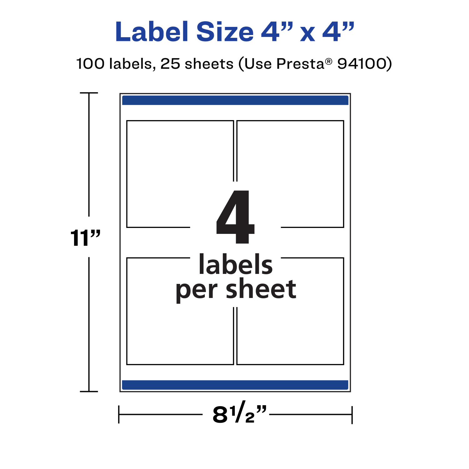 Avery Removable Labels With Sure Feed, 94100-RMP25, Square, 4in x 4in, White, Pack Of 100 Labels - Image 6