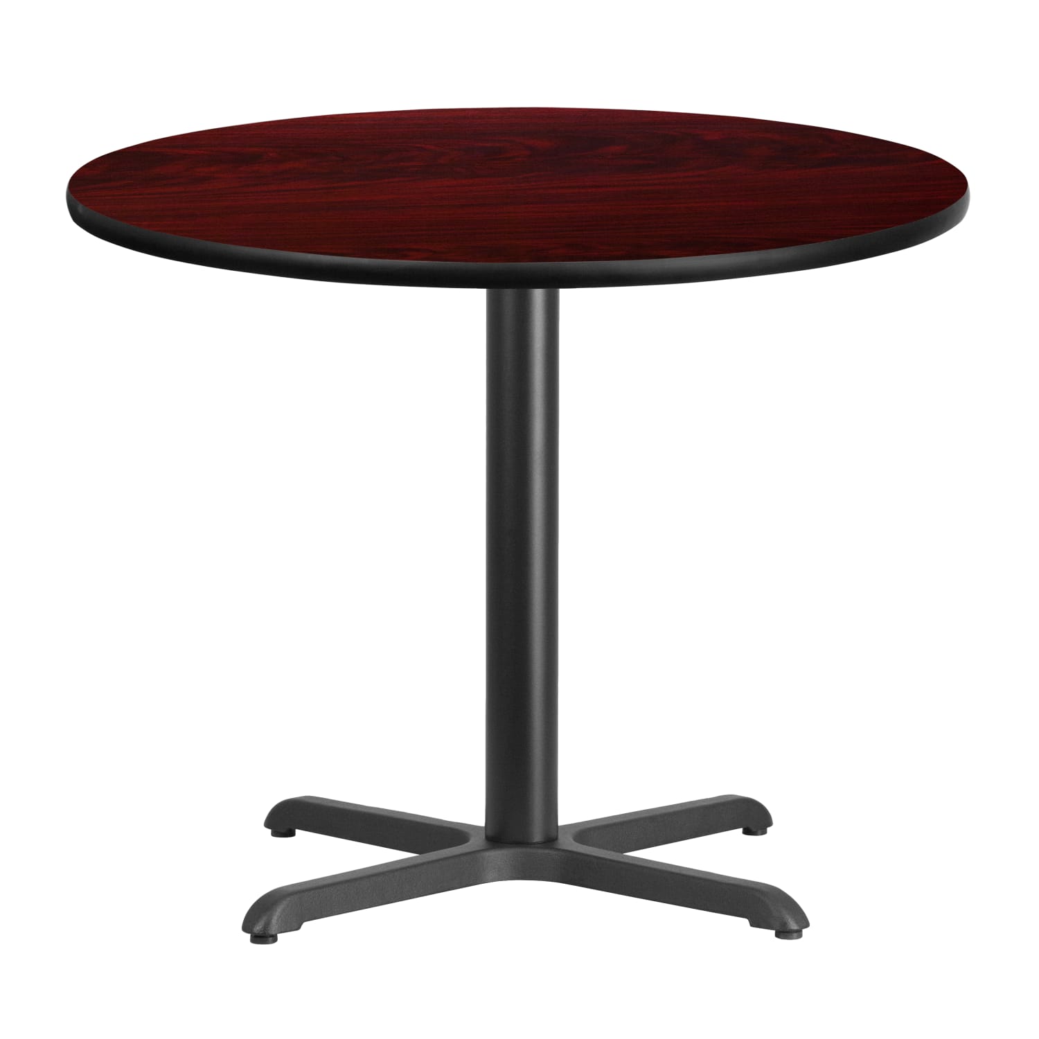 Flash Furniture Round Laminate Table Top With Table Height Base, 31-3/16inH x 36inW x 36inD, Mahogany - Image 5