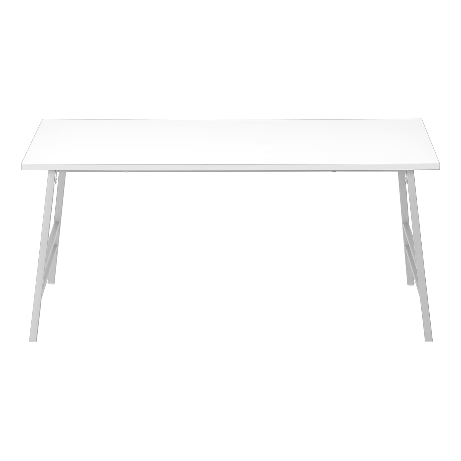Monarch Specialties Sharon Laminate/Metal Rectangular Coffee Table, 18inH x 40inW x 20inD, White/Gray - Image 5