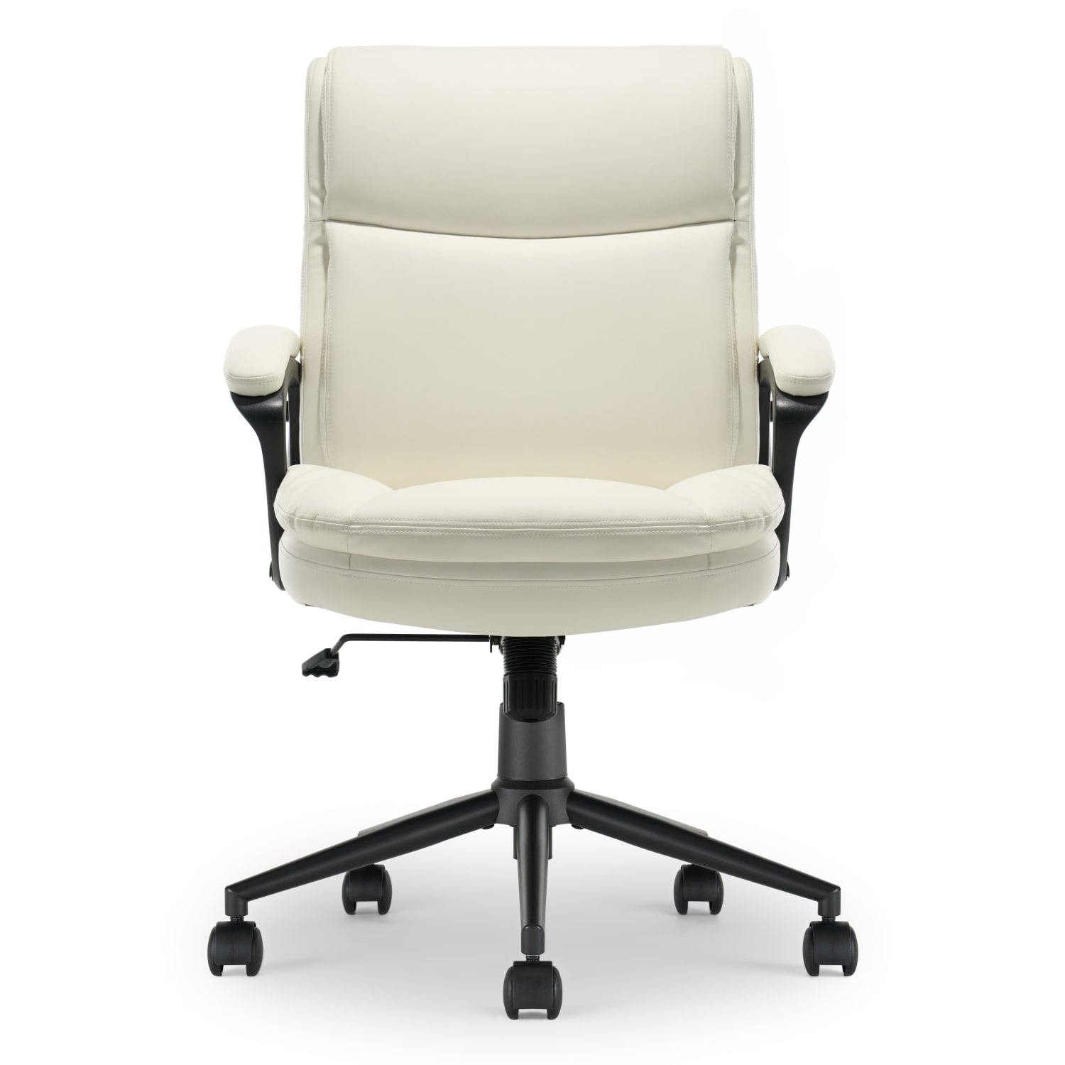 Click365 Transform 20 Ergonomic Bonded Leather Mid Back Office Chair WhiteBlack PopularChairscom