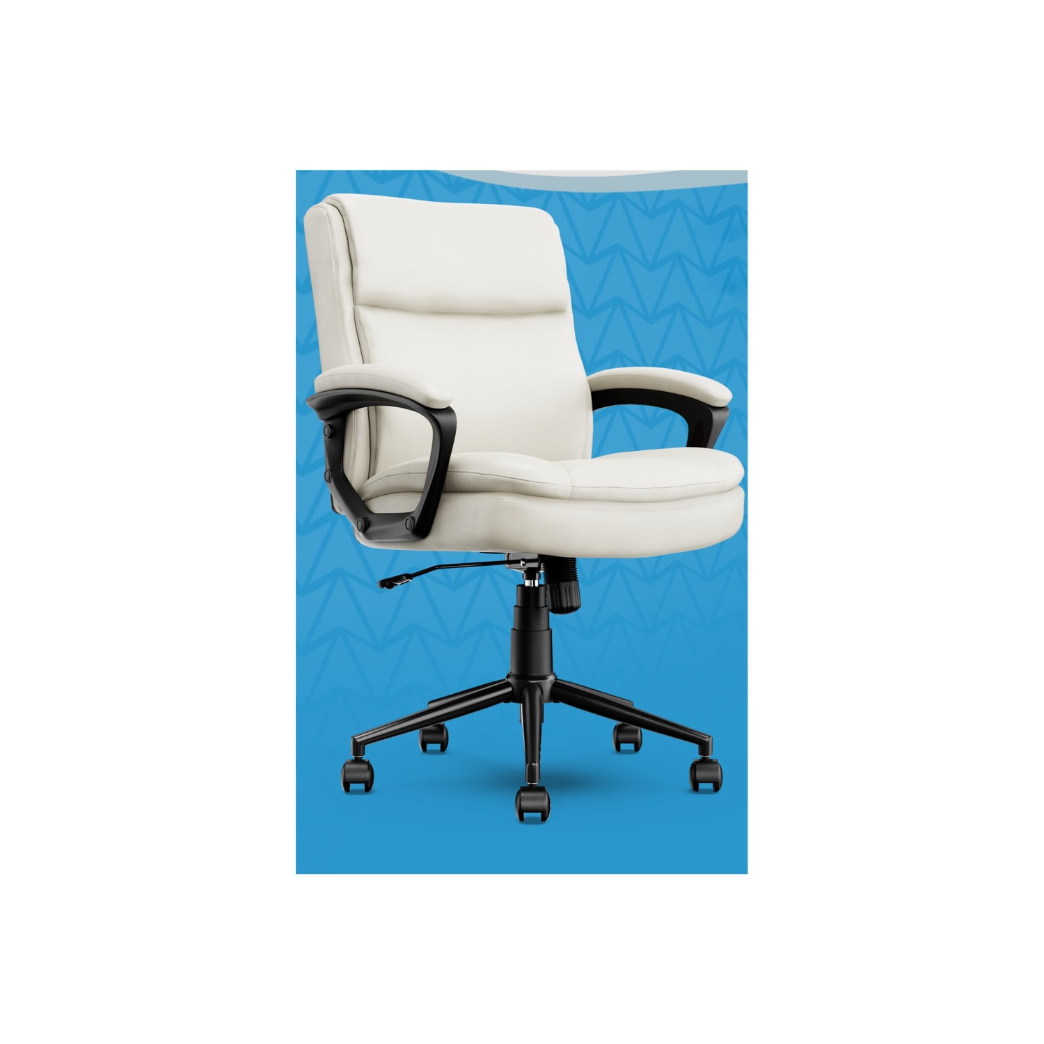 Click365 Transform 20 Ergonomic Bonded Leather Mid Back Office Chair WhiteBlack PopularChairscom