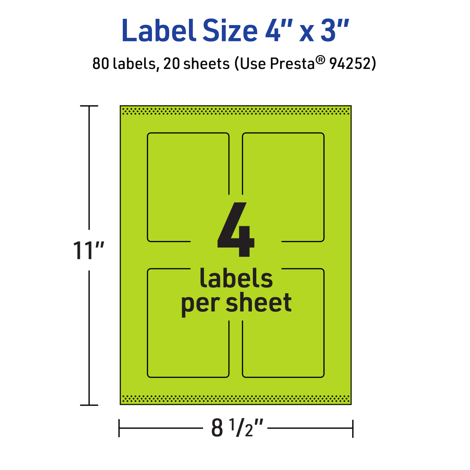 Avery Print-To-The-Edge Labels With Sure Feed Technology, 94252-BGP20, Rectangle, 4in x 3in, Matte Bright Green, Pack of 80 - Image 6