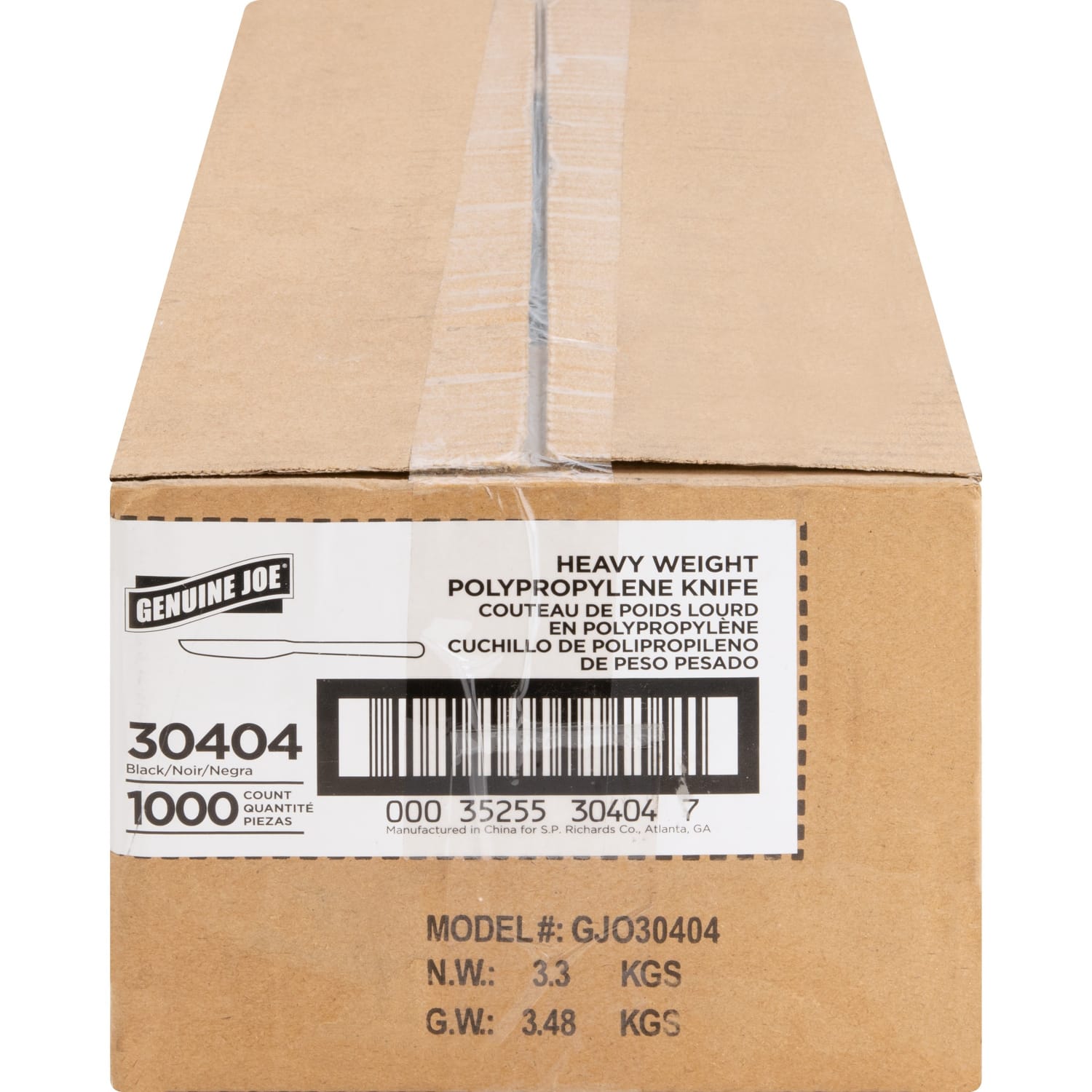 Genuine Joe Heavyweight Knife - 1 Piece(s) - Knife - 1 x Knife - Disposable - Textured - Black - 1000 / Carton - Image 3