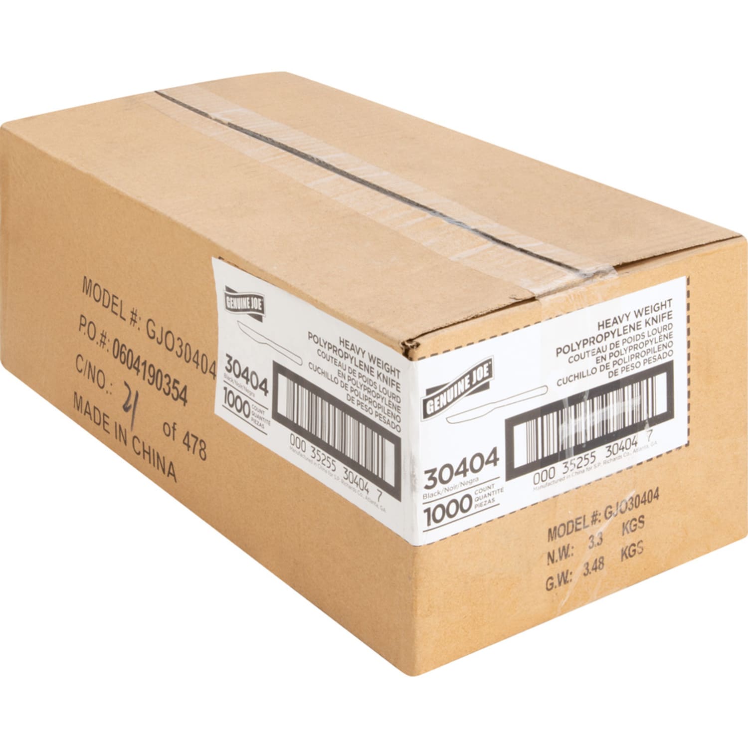 Genuine Joe Heavyweight Knife - 1 Piece(s) - Knife - 1 x Knife - Disposable - Textured - Black - 1000 / Carton - Image 5