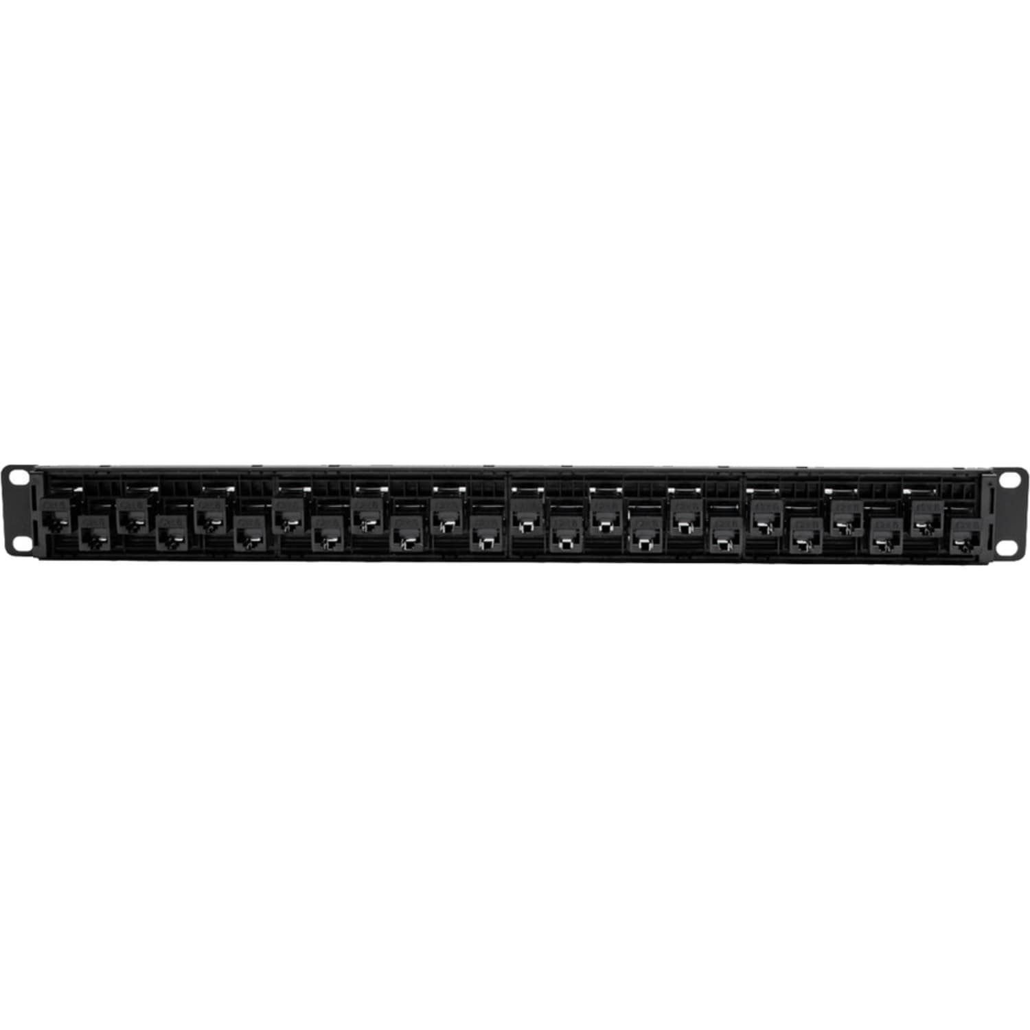 Eaton Tripp Lite Series 24-Port 1U Rack-Mount Cat5e/6 Offset Feed-Through Patch Panel with Cable Management Bar, RJ45 Ethernet, TAA - N254024OF - Image 3