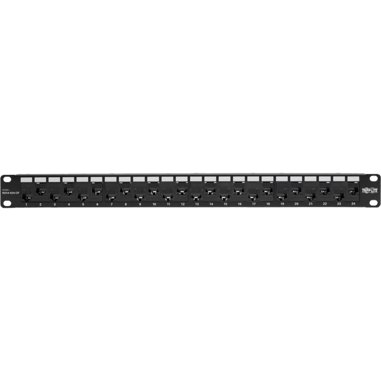 Eaton Tripp Lite Series 24-Port 1U Rack-Mount Cat5e/6 Offset Feed-Through Patch Panel with Cable Management Bar, RJ45 Ethernet, TAA - N254024OF - Image 4