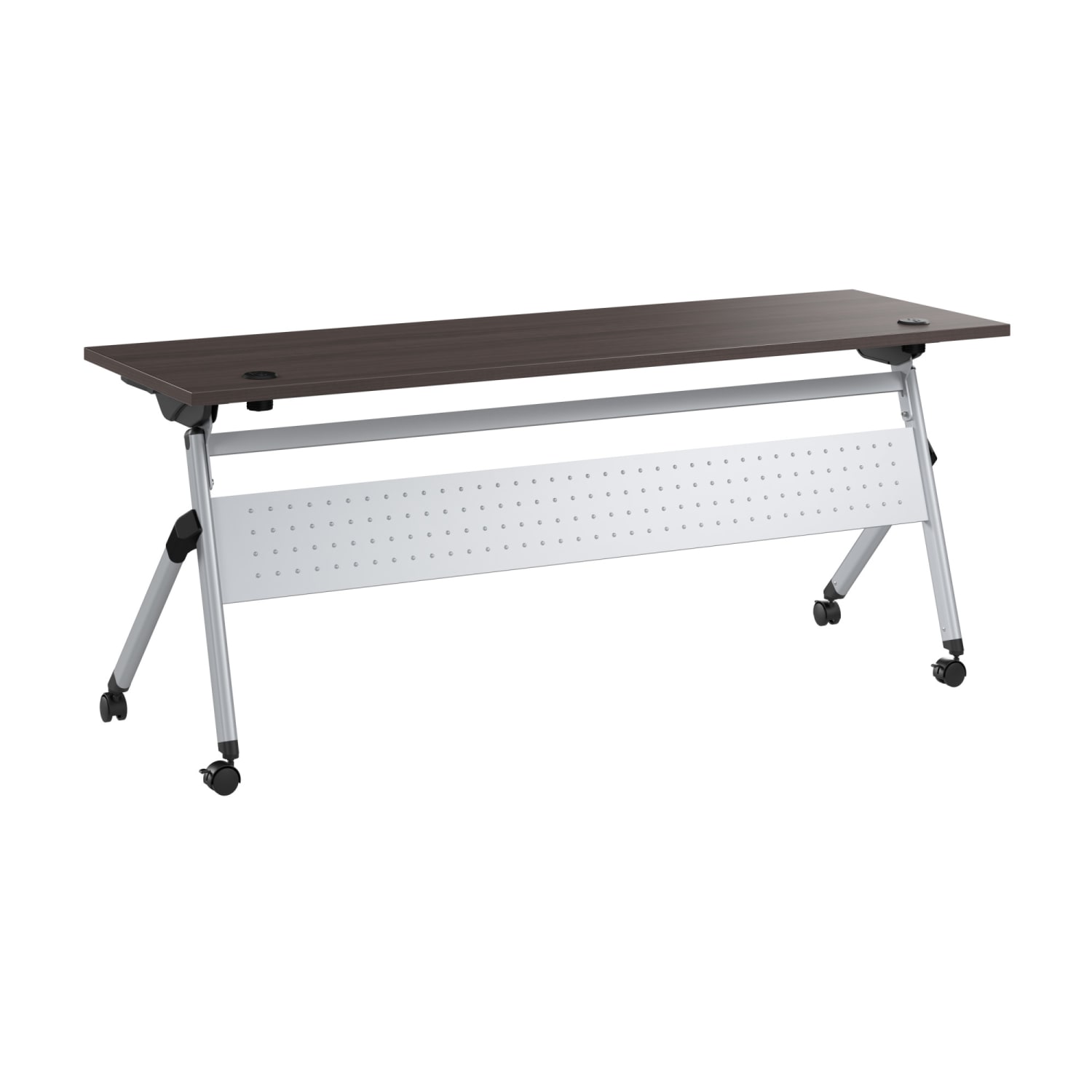 Bush Business Furniture Envision 72inW Folding Training Table with Powered Grommets, Storm Gray/Cool Gray Metallic, Standard Delivery - Image 3