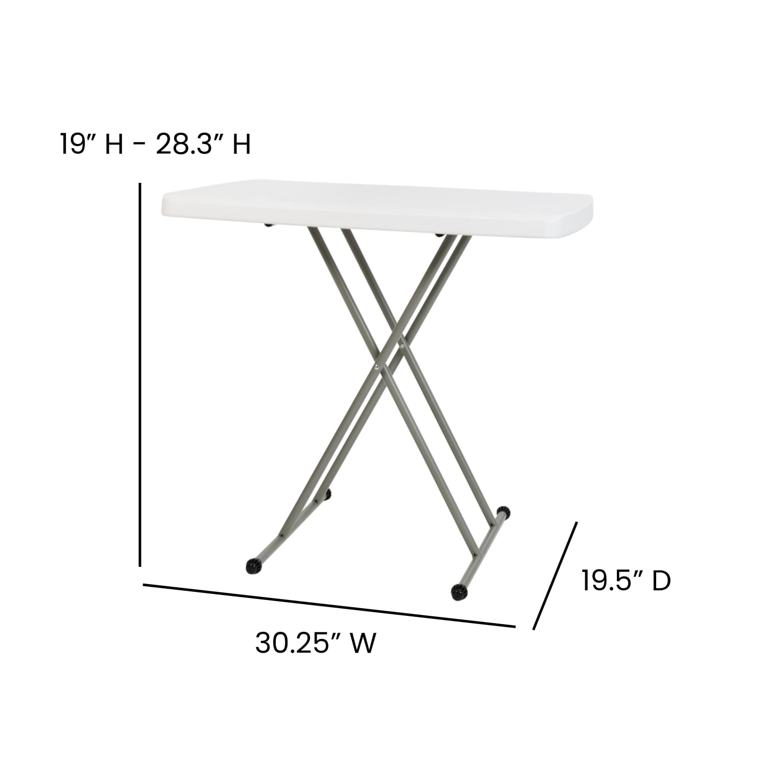 Flash Furniture Indoor/Outdoor Plastic Folding Table, 28-3/4inH x 30-1/4inW x 19-1/2inD, Granite White/Gray - Image 6