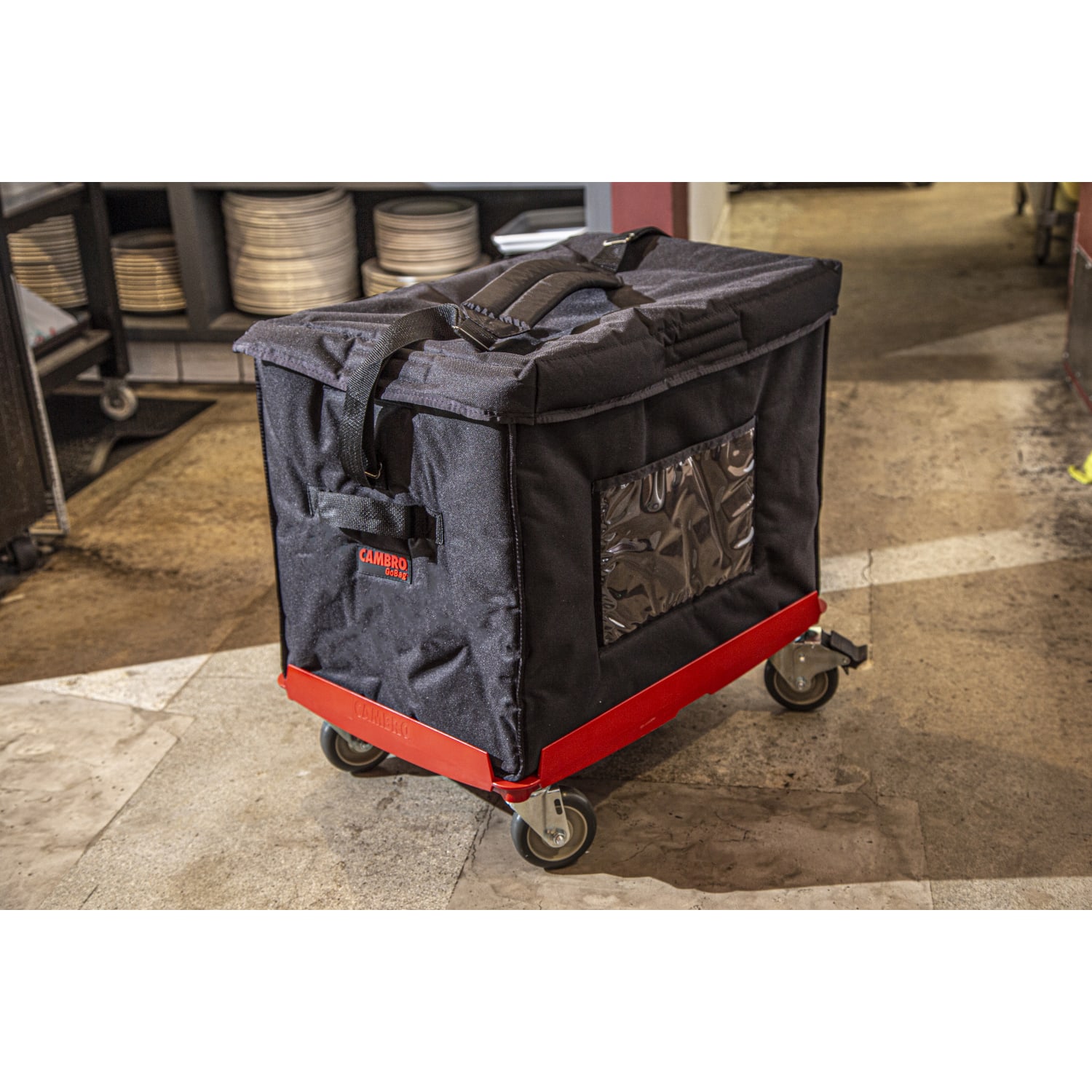Cambro Cam GoBox Camdolly ABS Small Compact Dolly, 7-5/16inH x 17-7/16inW x 24-15/16inD, Red - Image 4