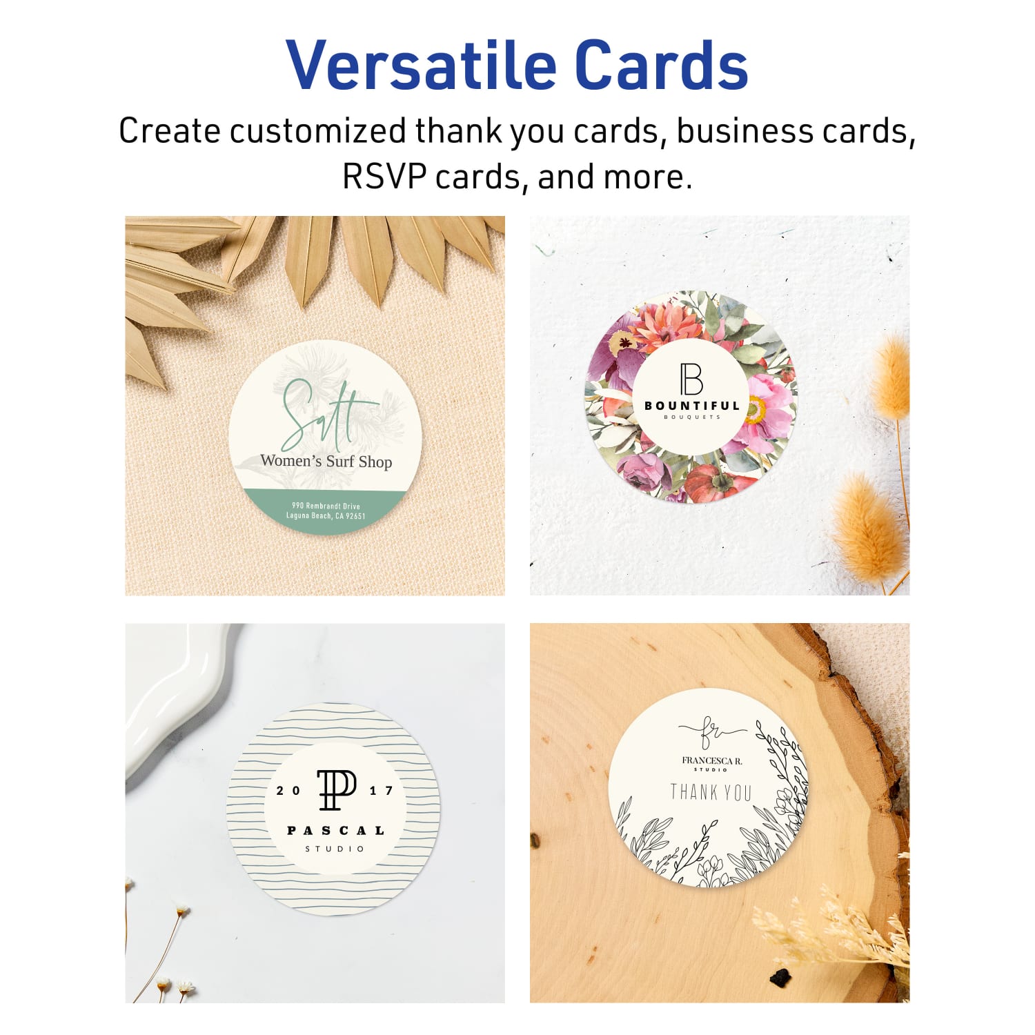Avery Printable Note Cards With Sure Feed Technology, 4in Round, Matte Ivory, Pack Of 150 - Image 4