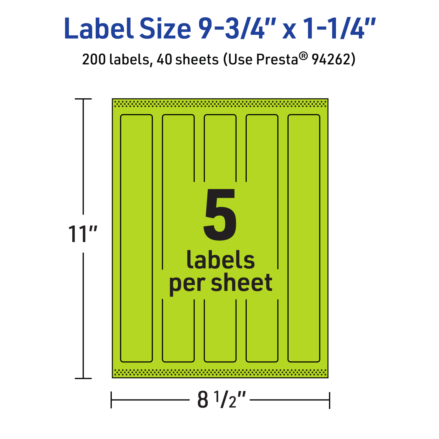Avery Print-To-The-Edge Labels With Sure Feed Technology, 94262-BGP40, Rectangle, 9-3/4in x 1-1/4in, Matte Bright Green, Pack of 200 - Image 6