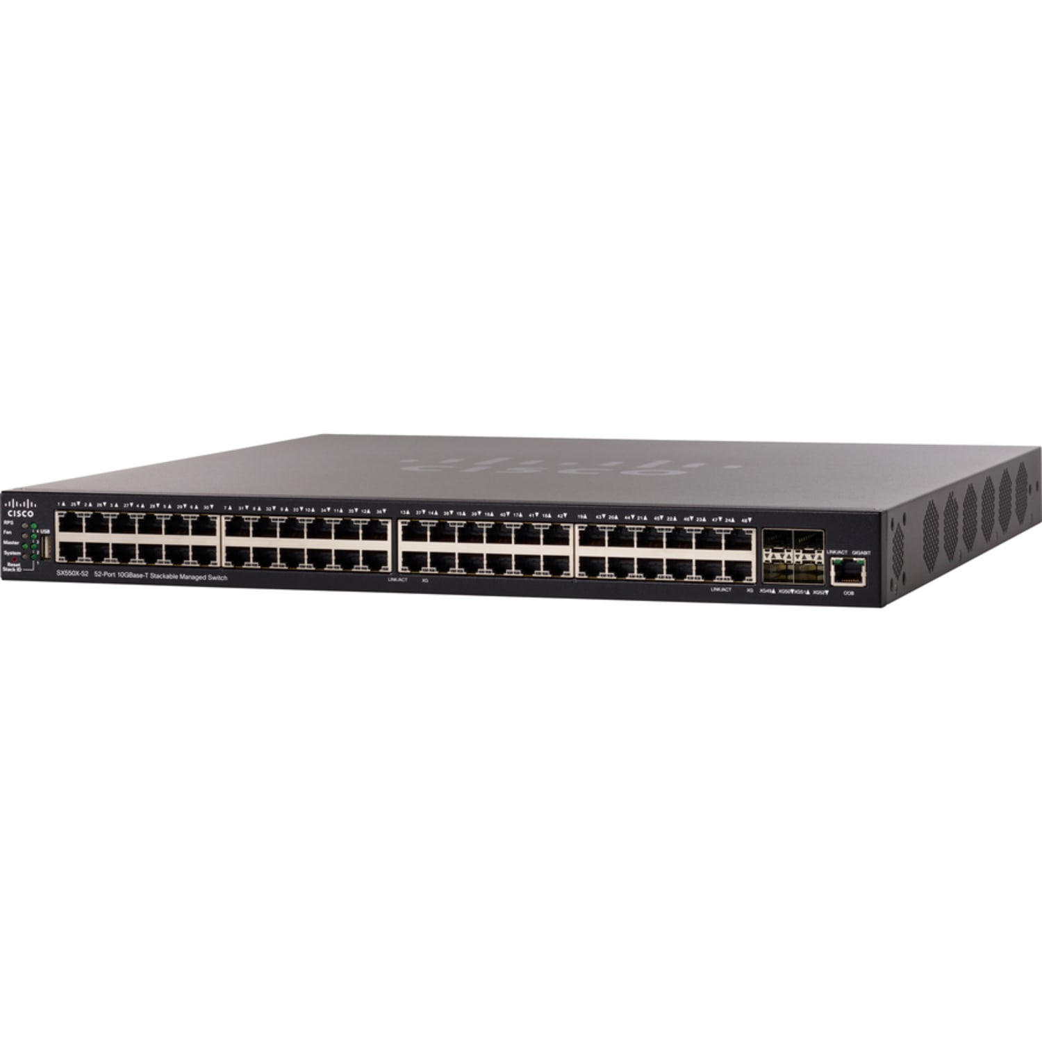 Cisco SX550X-52 52-Port 10GBase-T Stackable Managed Switch - 52 Ports - Manageable - 10 Gigabit Ethernet - 10GBase-T - 2 Layer Supported - Twisted Pair - Rack-mountable - Lifetime Limited Warranty - Image 4